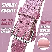 Vista 3 de Jaffick Cinturón de levantamiento de pesas para mujer, cinturones de cuero para gimnasio, cintura baja, soporte de espalda para mujeres y hombres