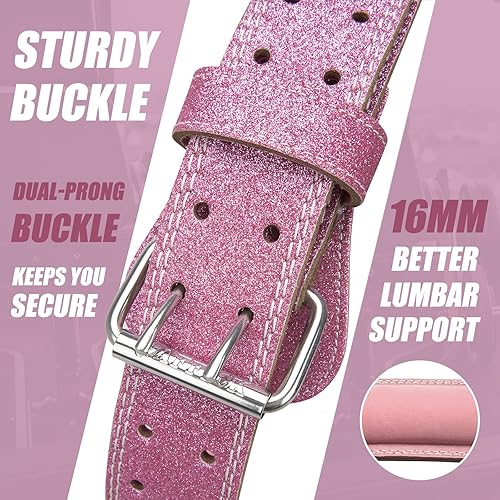 Miniatura 3 de Jaffick Cinturón de levantamiento de pesas para mujer, cinturones de cuero para gimnasio, cintura baja, soporte de espalda para mujeres y hombres,