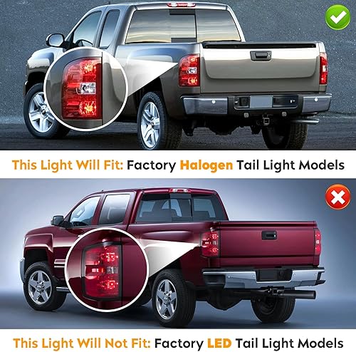 Miniatura 4 de Luz trasera LED para Chevy Silverado 1500 2500 HD 3500 HD 2014-2018, para GMC Sierra 3500 HD 2015-2018 con doble rueda modelo halógeno de fábrica