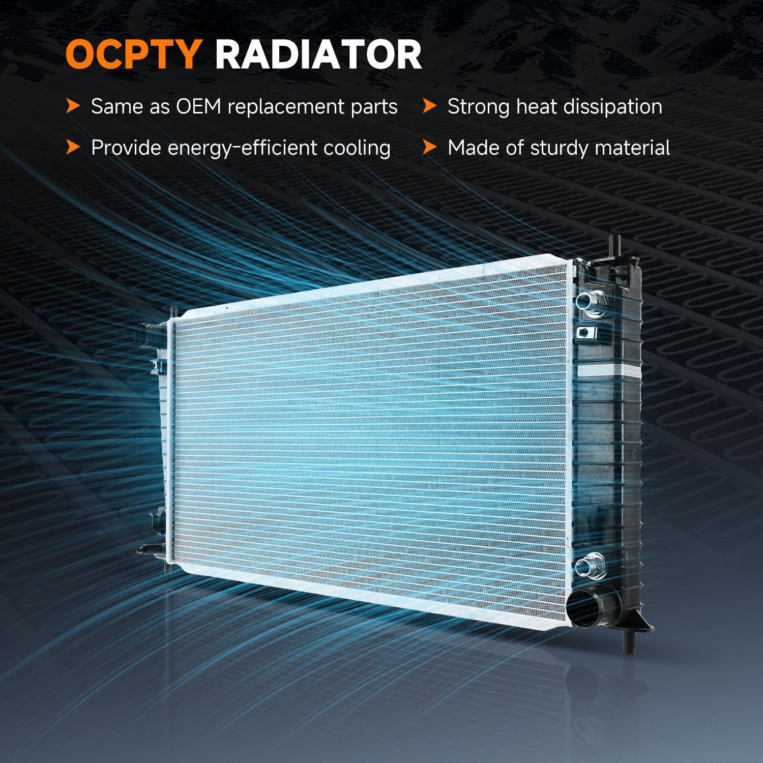 OCPTY 2141 Engine Coolant Radiator Compatible with 1997-1998 for ford F-150 4.2L 4.6L,1997-1998 for ford F-250 4.6L,1997-1998 for ford Lobo 4.6L,Replace# 2141,F75H8005DB,2260 Aluminum Radiators Car