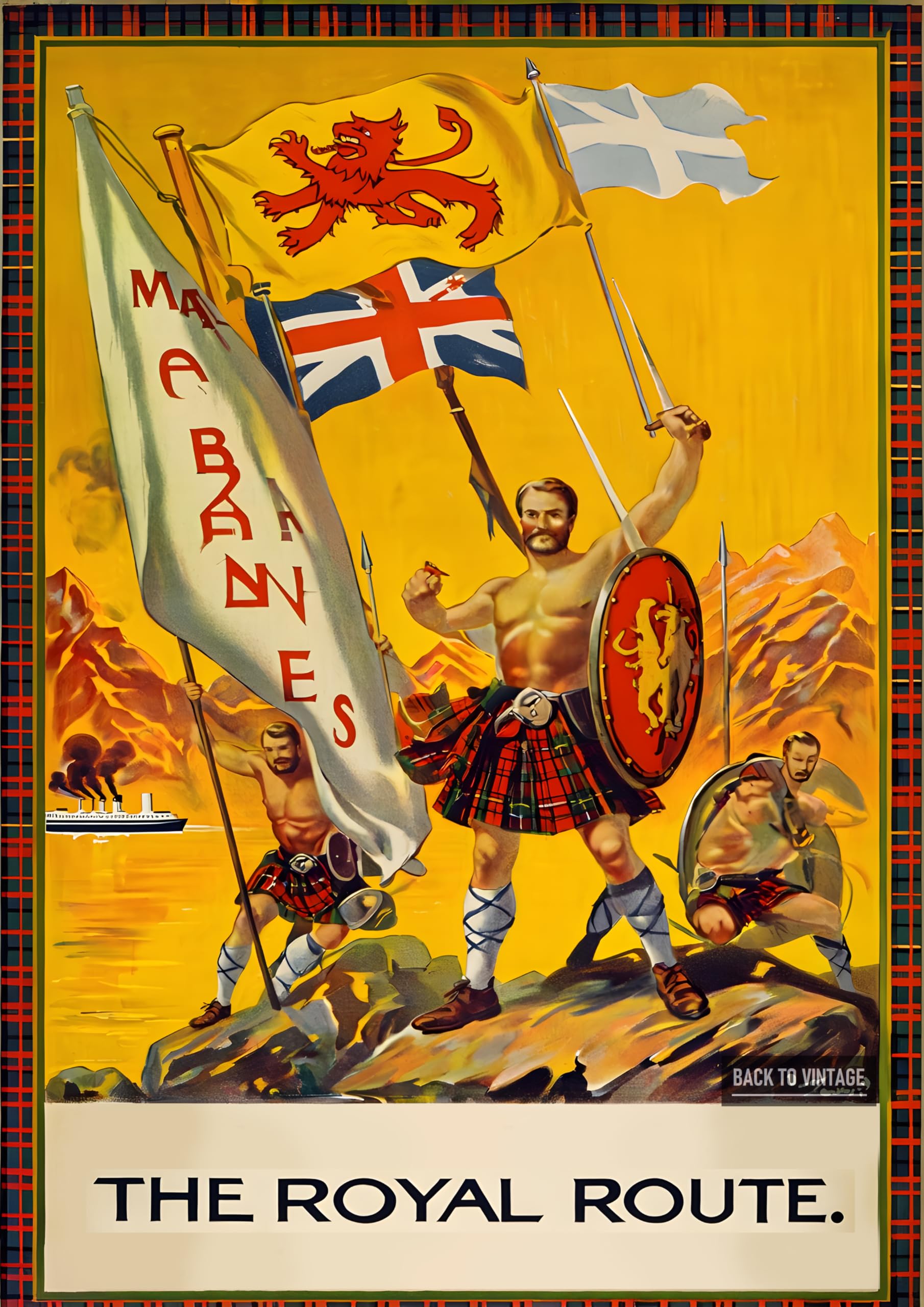 Scotland Travel Poster - A4 Wall Art, Wanderlust Print, Inspirational World Map, Vintage City, Retro Poster, Home Decor for Living Room, Office, Gift Idea for Travel Lovers
