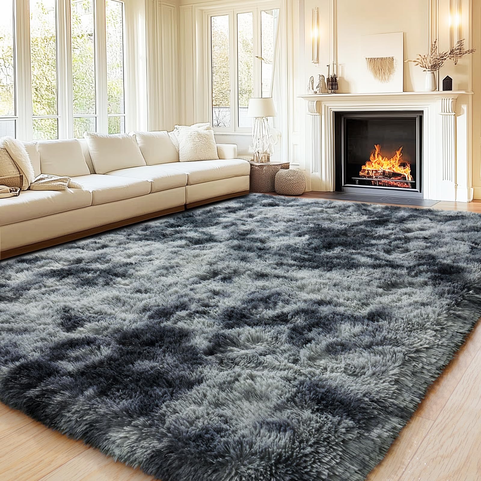 PIPABOBO Plush Area Rugs 5x7 for Bedroom Living Room, Fluffy Shag Rug Modern Soft High Pile Floor Carpet Non-Slip for Dorm Nursery Kids Room Home