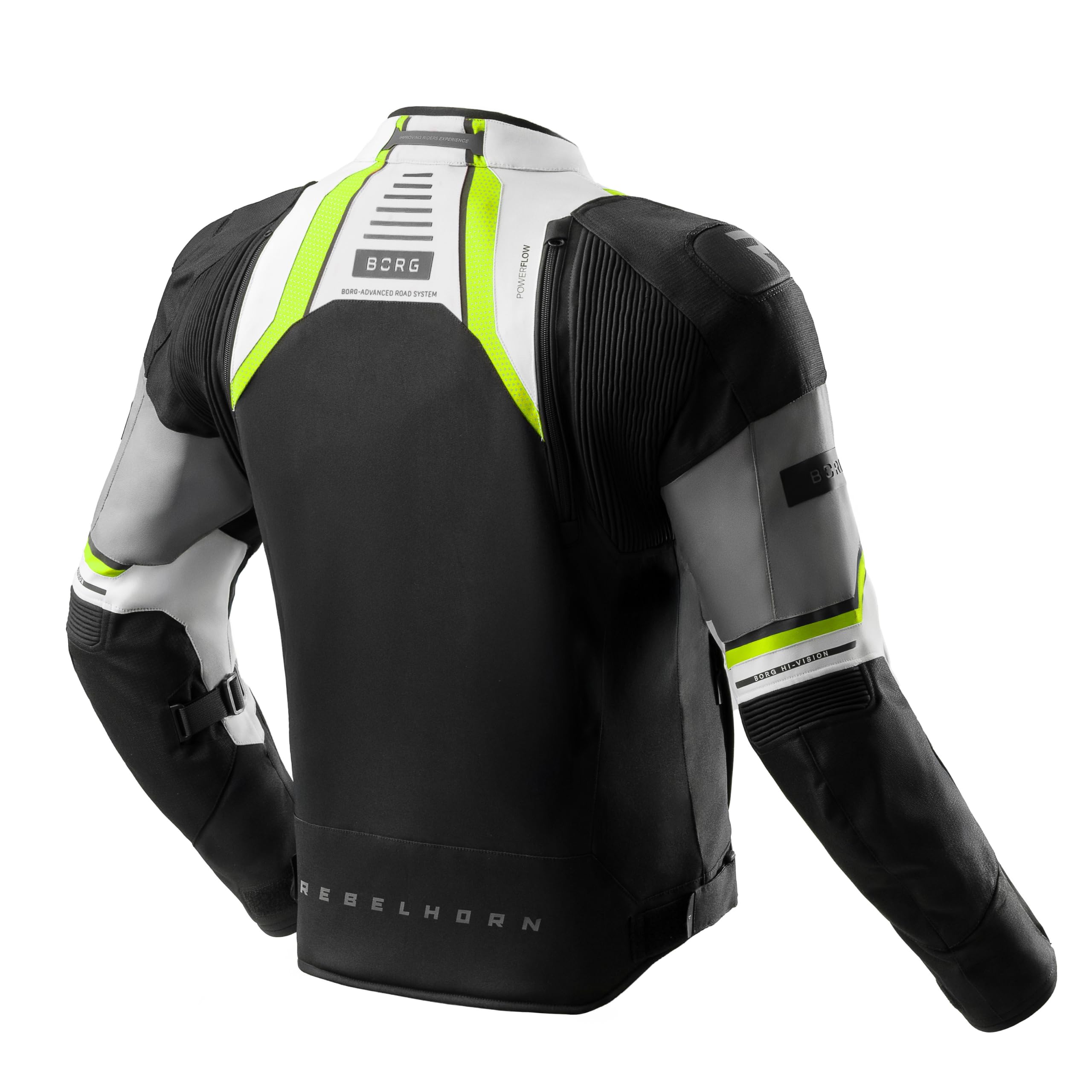 REBELHORN Borg II Kurtka Motocyklowa Męska | Tekstylna | Ochraniacze Łokci, Ramion i Pleców Poziom 2 | Membrana HydraShield PRO In&Out | Panele Wentylacyjne | Rozmiary do 10XL