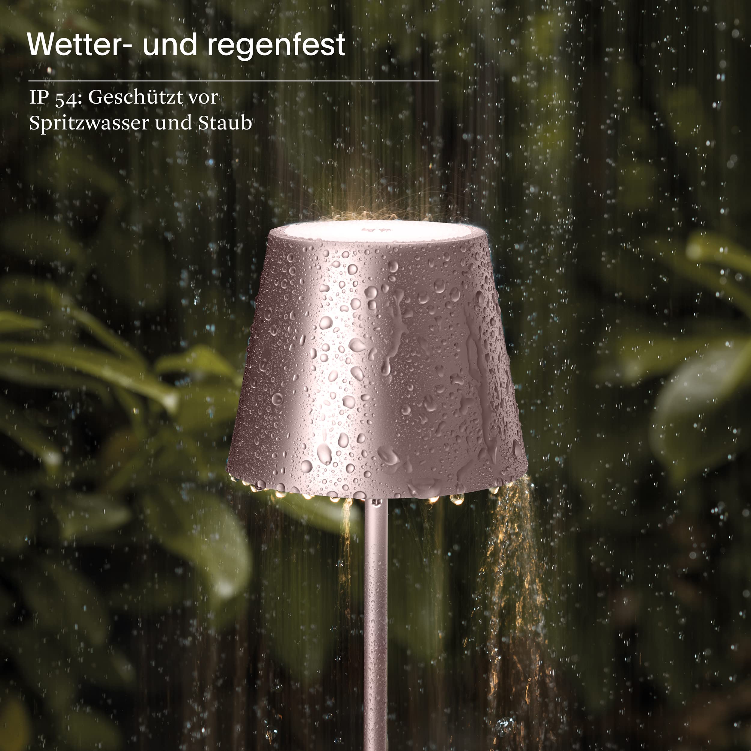 SIGOR Nuindie 1.0 mini LED Akku-Tischlampe, rosegold | Dimmbar • Indoor & Outdoor • IP54 • 25 cm • Easy Connect • 12 h Leuchtdauer