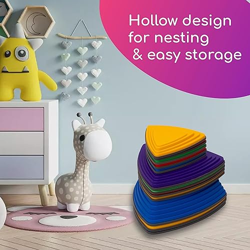 Miniatura 5 de 12 piezas de piedras antideslizantes para carreras de obstáculos para niños, para interiores y exteriores, patio de recreo sensorial, para