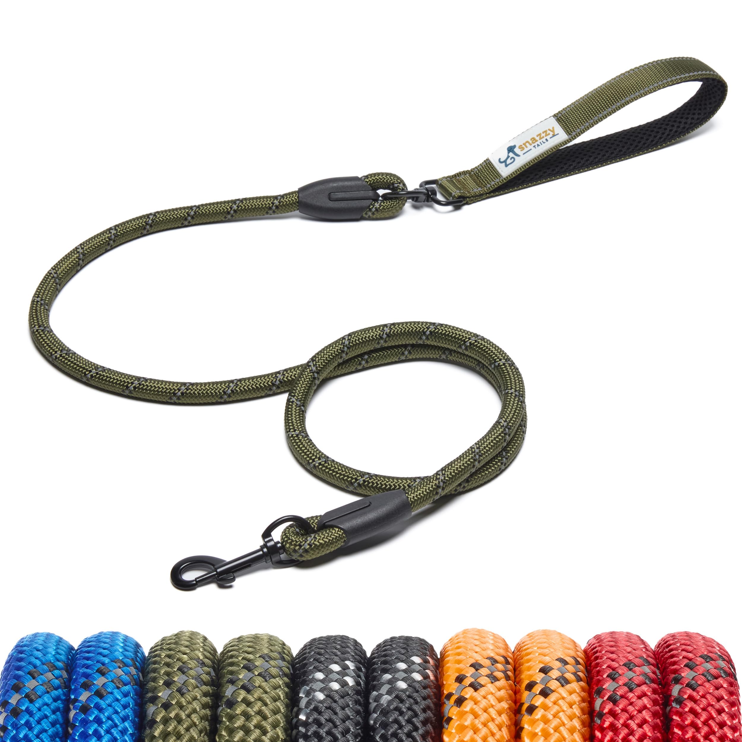 Snazzy Tails Freedom Clip 1.2cm x 150cm - Dog lead with clip Army Green — image 1