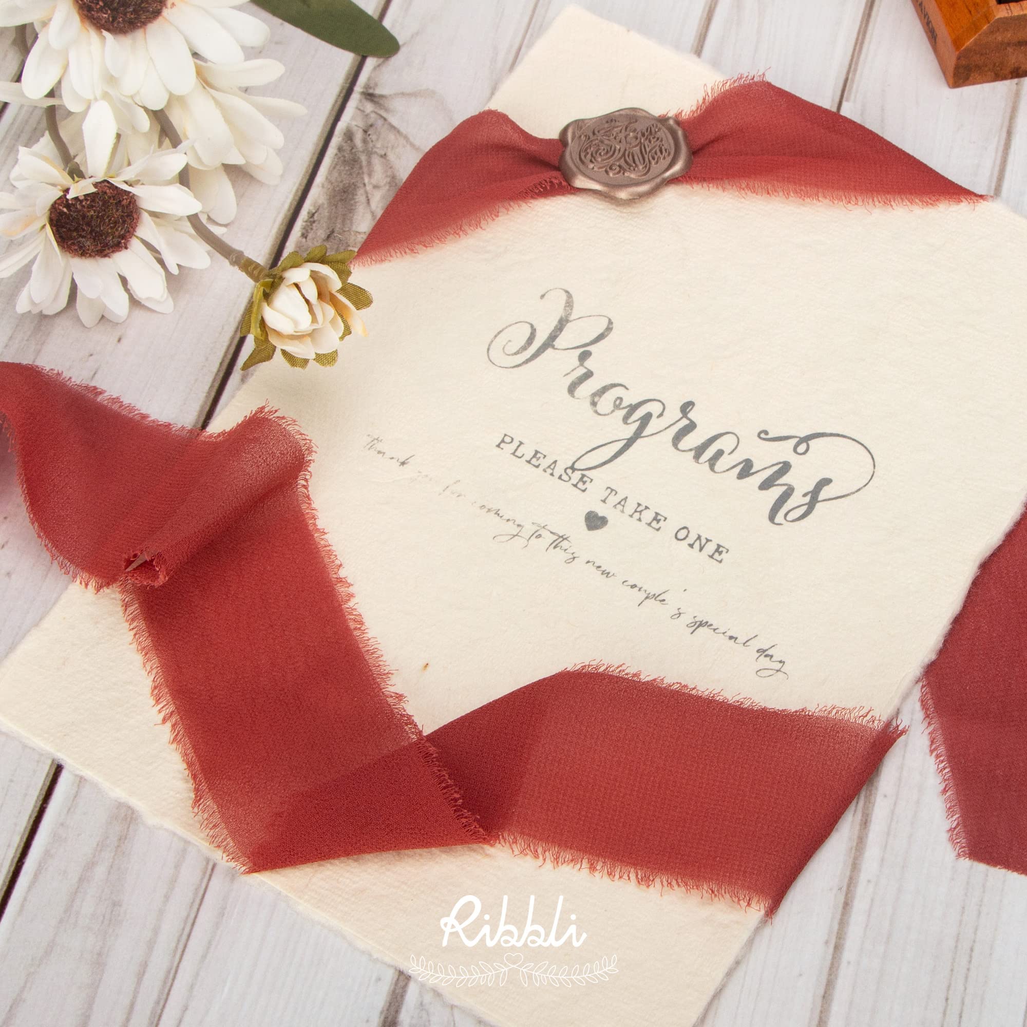 Snapklik.com : Ribbli Rust Red Chiffon Ribbon 1-1/2 Inch X 20 Yard ...