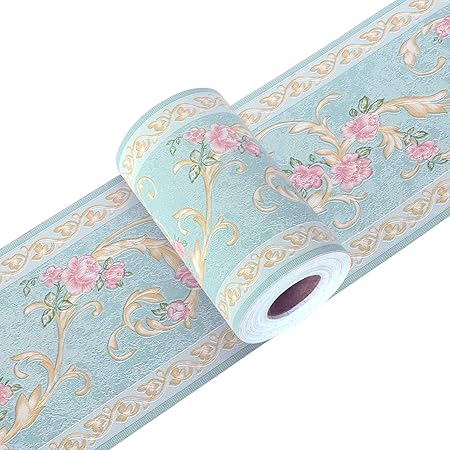 Amazon Yoillione トリムボーダー マスキングテープ 壁紙シール インテリアシール ピンク はがせる 浮彫 凹凸 薔薇 リメイクシート キッチンシール 北欧 防水 ウォールステッカー 花 3d 立体 トイレ 洗面所 リビング 玄関 ピンク 幅10cm 長5m カラーa 壁紙