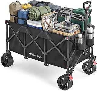 SONGMICS Carrello Spiaggia Pieghevole 200L, Carrellino da Trasporto 150 kg con Grandi...