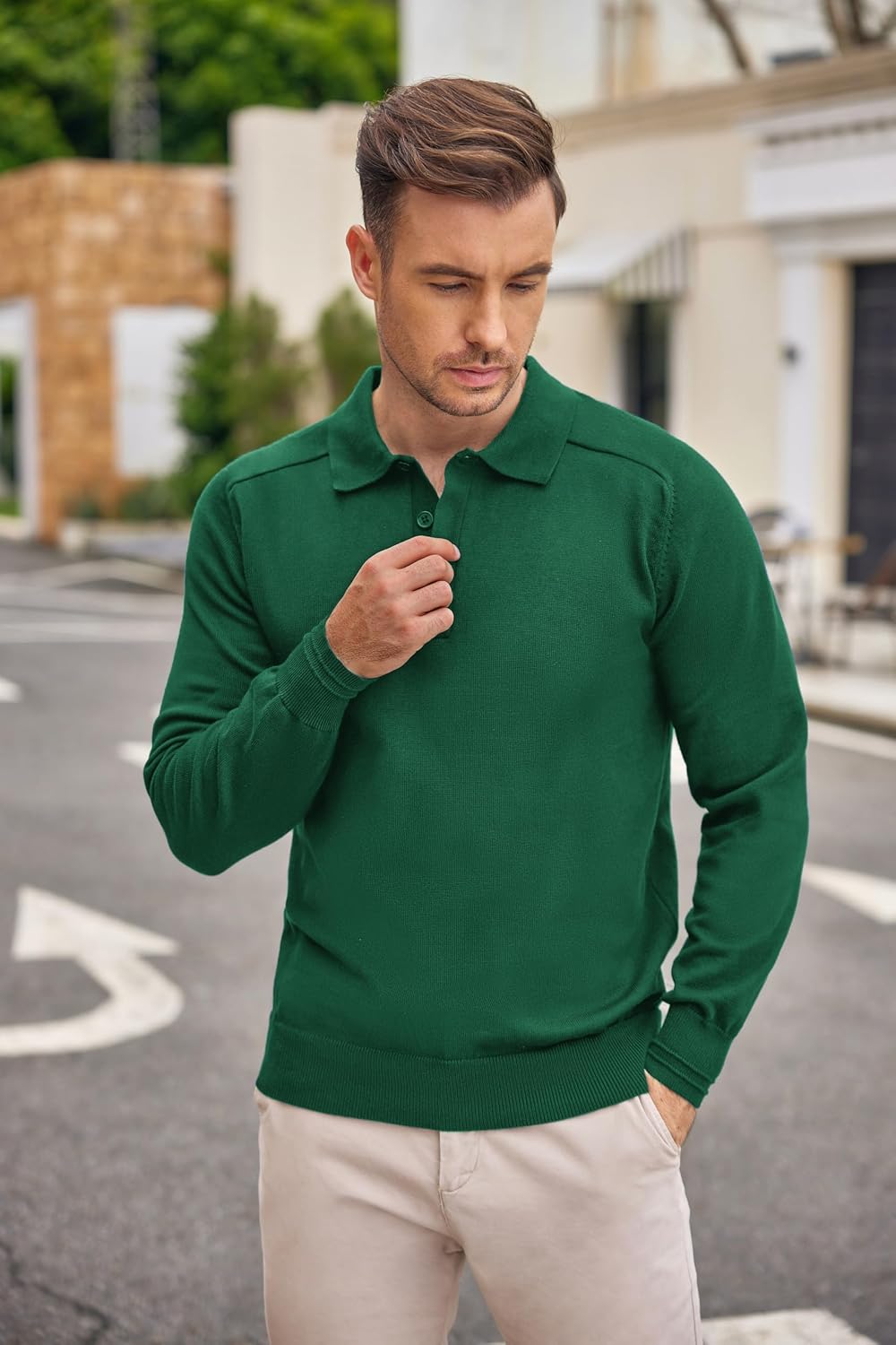 Pull Homme Col Rond Tricoté Câbles COOFANDY - Sweater Chaud Hiver Décontracté Basic