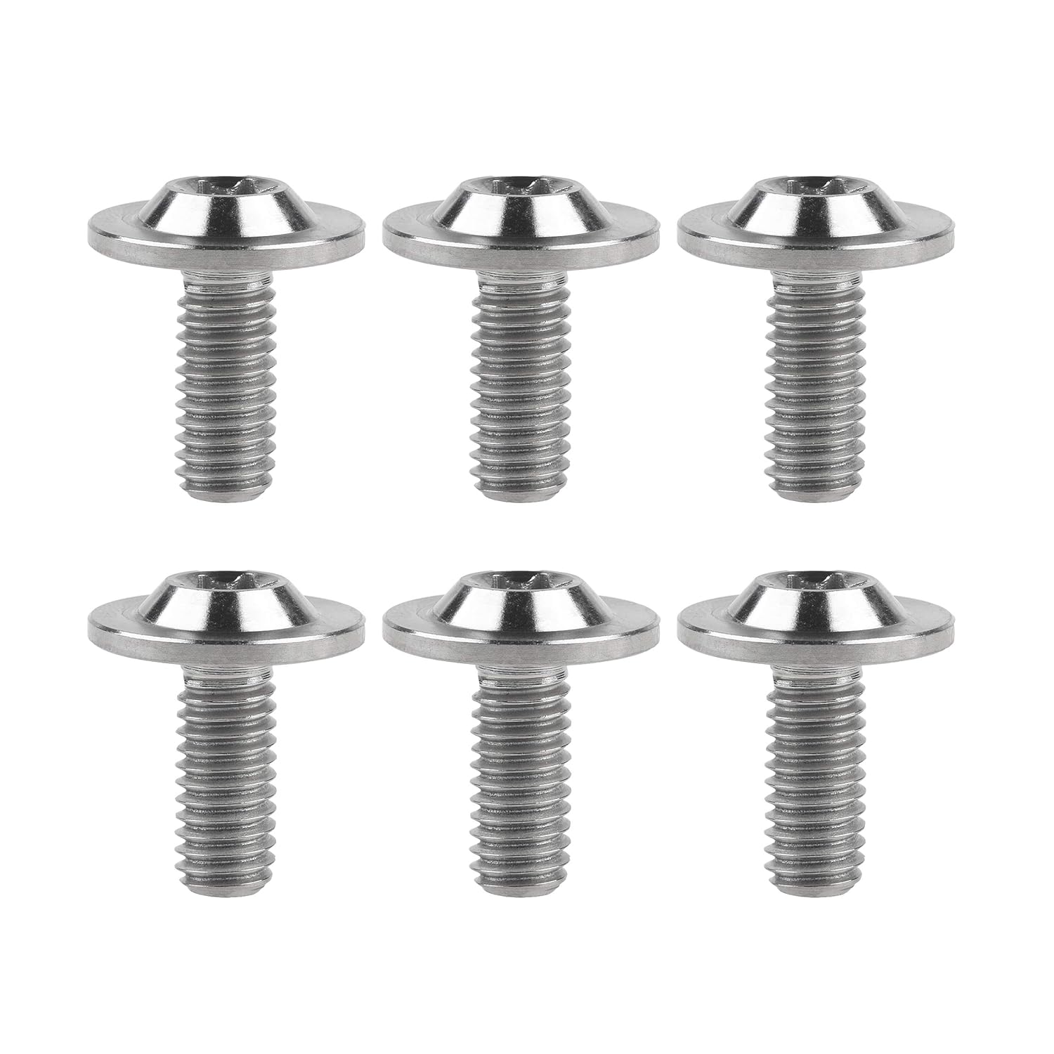 Titanium Torx Head M6 x15 20mm Bolt Screw for Bicycle Motorcycle Car Modification Pack of 6 (Ranibow, M6x20mm)