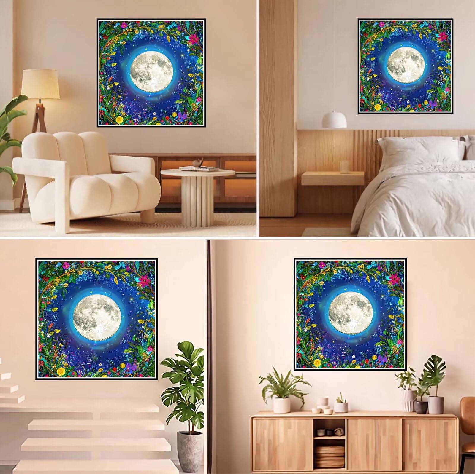 Diamond Painting Adulti, Luna Diamond Painting Kit Completo, 5D Pittura Diamante Bambini Attività Manuale Creativa e Idea Regalo, Diamantini Crystal Art Tela Fai Da Te Kit 70x70cm Fiore FX#1228