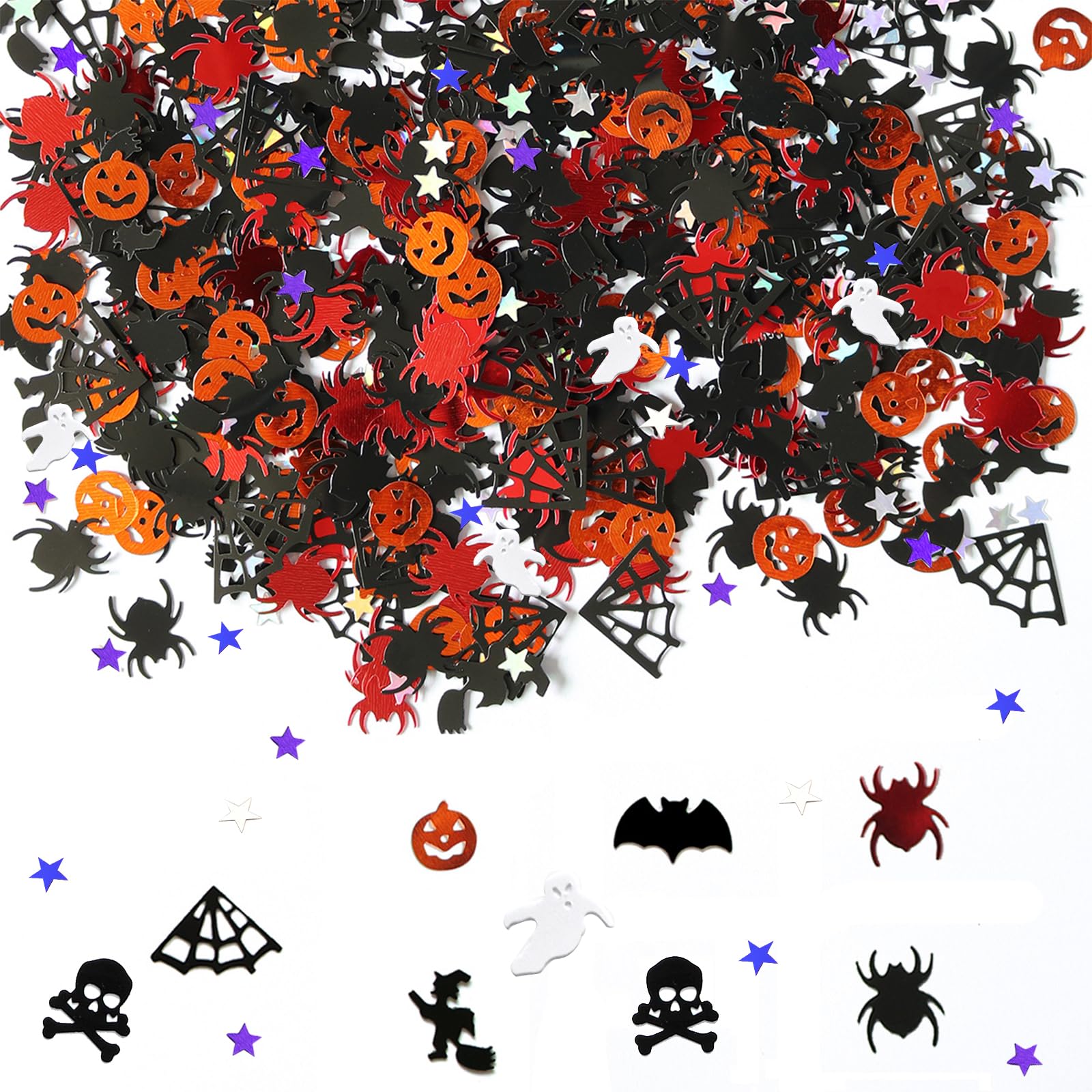 Coriandoli Decorativi Halloween – 100 Pezzi Di Ragni E Pipistrelli Neri In Plastica Per Feste - 2