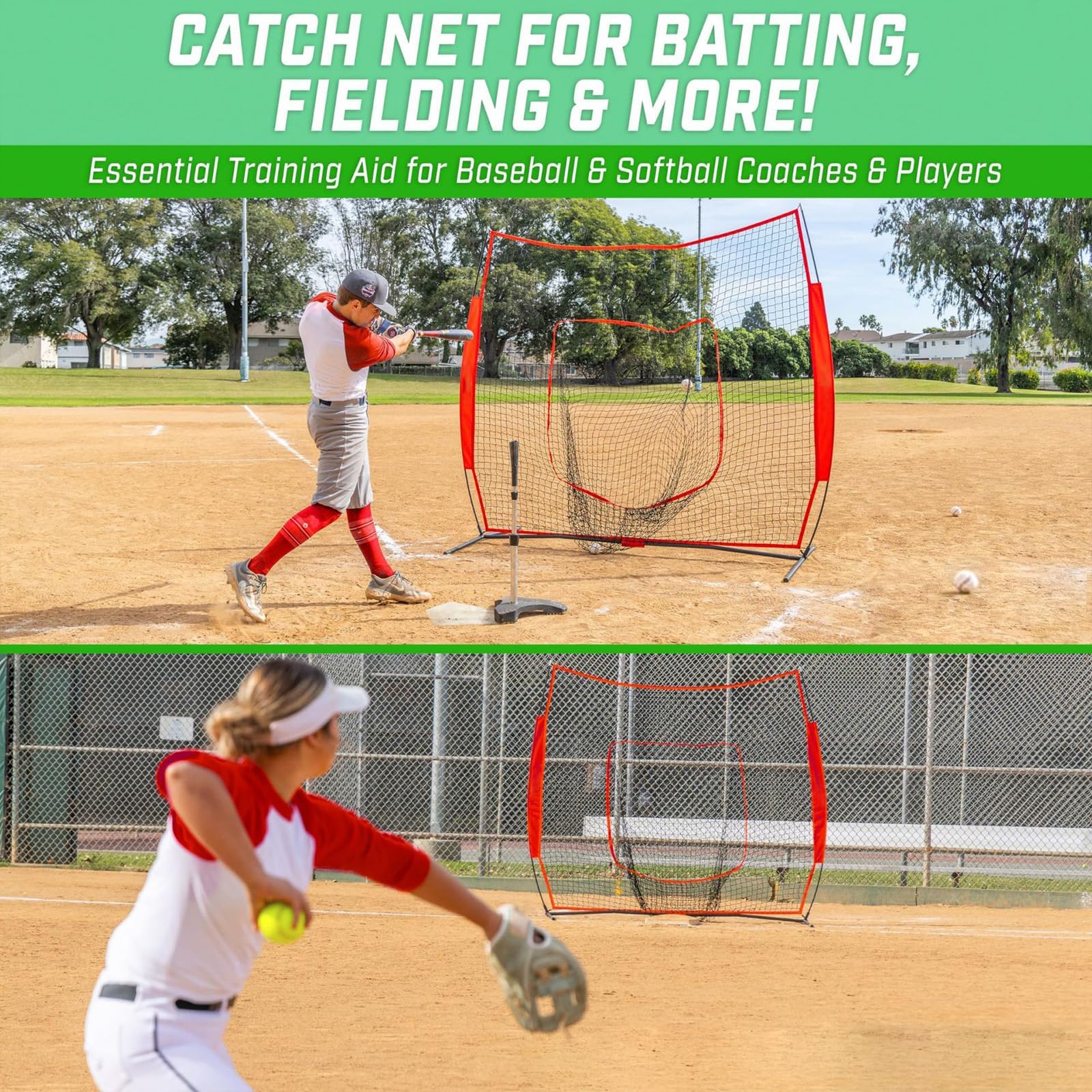 Tragbares Baseball-Pitching-Netz mit Tragetasche, Trainingsgeräte für Jugendübungen, verbessert die Spielfähigkeiten