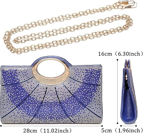 Miniatura 9 de GESU Bolsos de mano para mujer bolso de noche con diamantes de imitación bolsos de boda fiesta de cóctel bolsos de mano Negro, Fuchsia, Oro, Rojo,