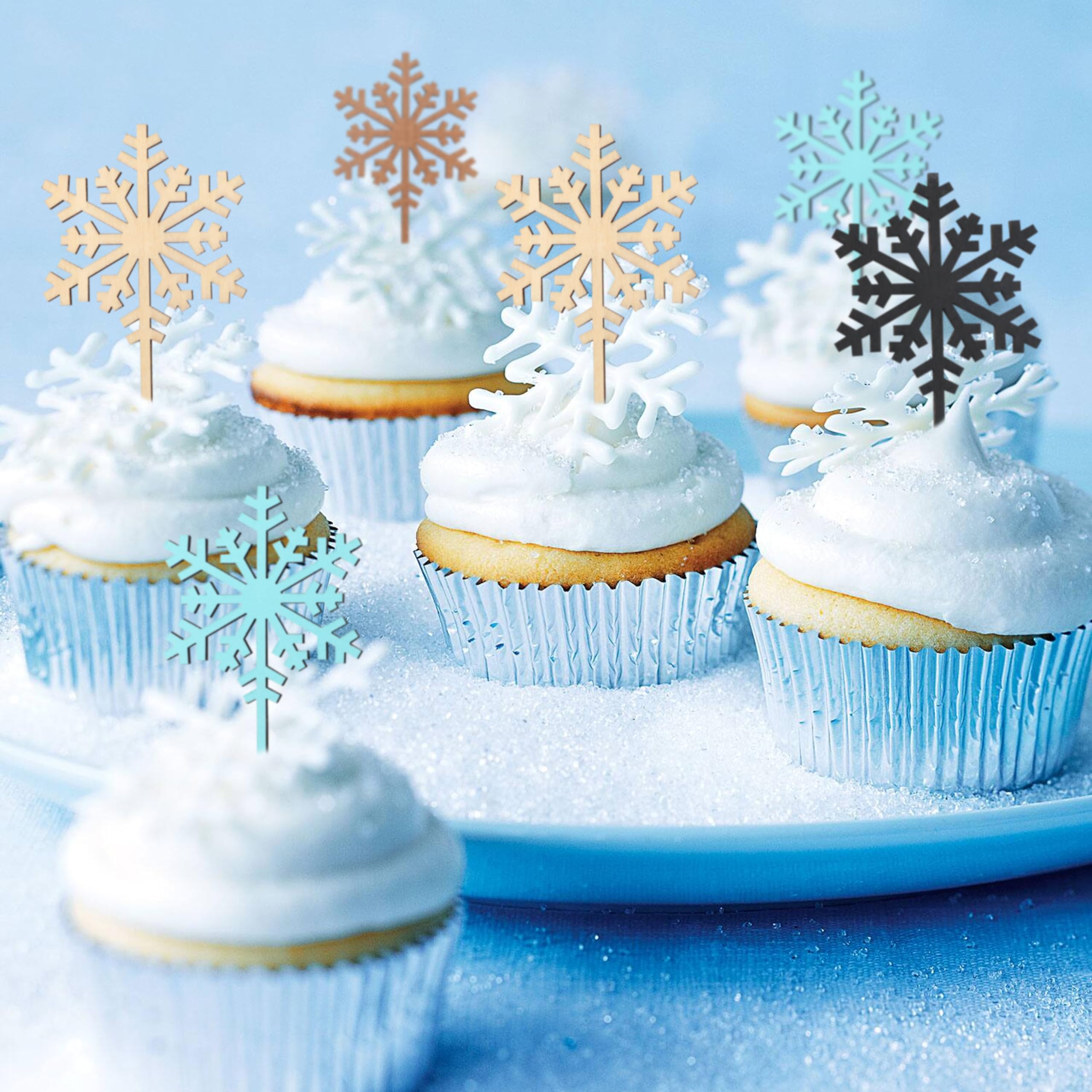 Winter Wonderland Cupcake Toppers - Snowflake Girl 1st Birthday...
