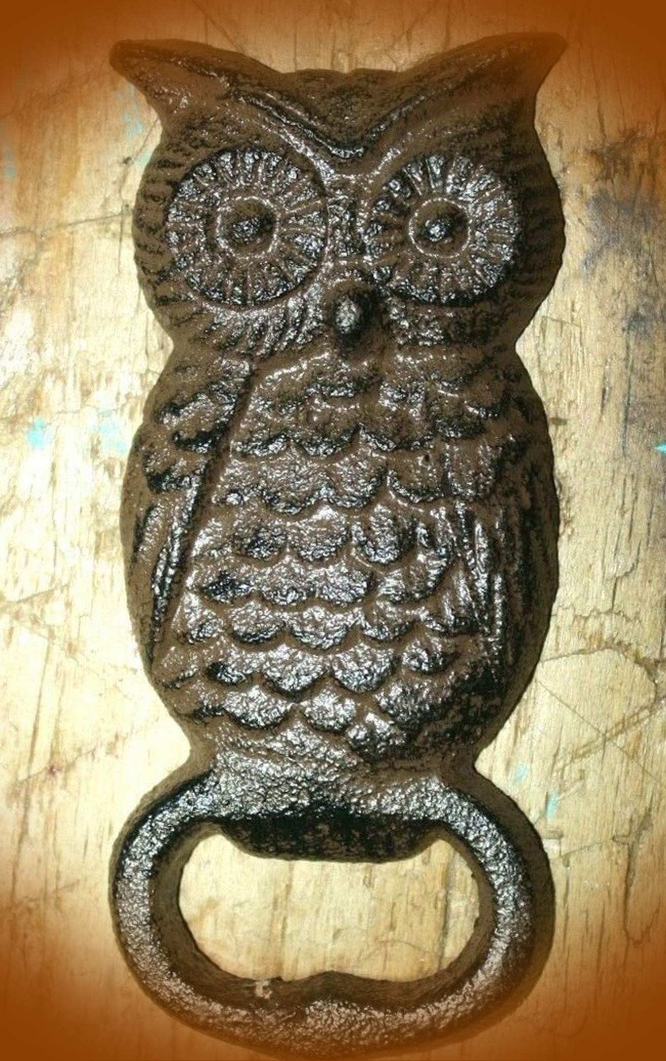 Antique Style Hoot OWL Bottle Opener Country Western Beer Soda Hooter Vintage Cast Iron Supplies for Home Decor by CharmingSS (with NO Screws)
