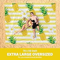 Vista 136 de Beach Blanket Oversized Extra Large 78" X 81",Waterproof Sandproof Beach Blanket 1-7 Adults Lightweight Durable for Travel Camping Hiking Picnic