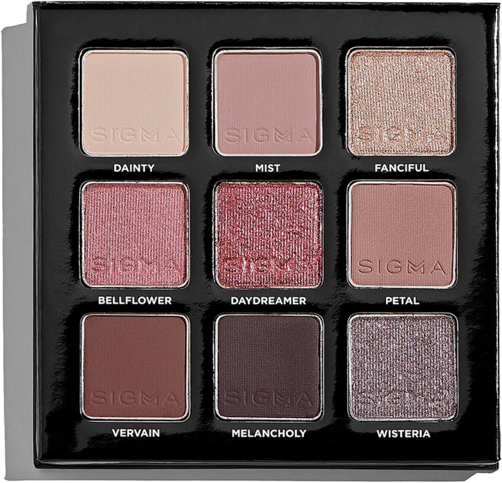 Sigma Beauty On-the-Go Eyeshadow Palette - Hazy - 9 Bold Eyeshadow Shades in Matte, Shimmer and metallic Finishes - Highly Pigmented Vegan Eye Makeup Palette - Clean Beauty Products