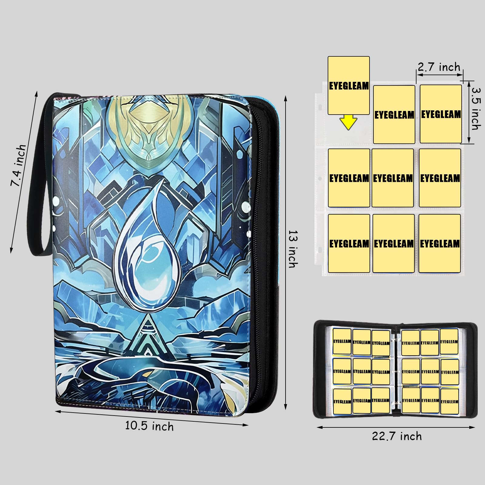 Raccoglitore di carte per MTG/TCG, raccoglitore di carte collezionabili a 9 tasche per YGO/PTCG, contiene 720 carte, album di carte da collezione per carte da gioco standard, giocattoli