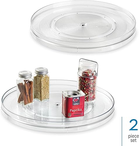 Miniatura 7 de InterDesign Linus Lazy Susan mesa giratoria organizadora de especias estante para alacena de cocina man-made-material Transparente 14 - pulgadas