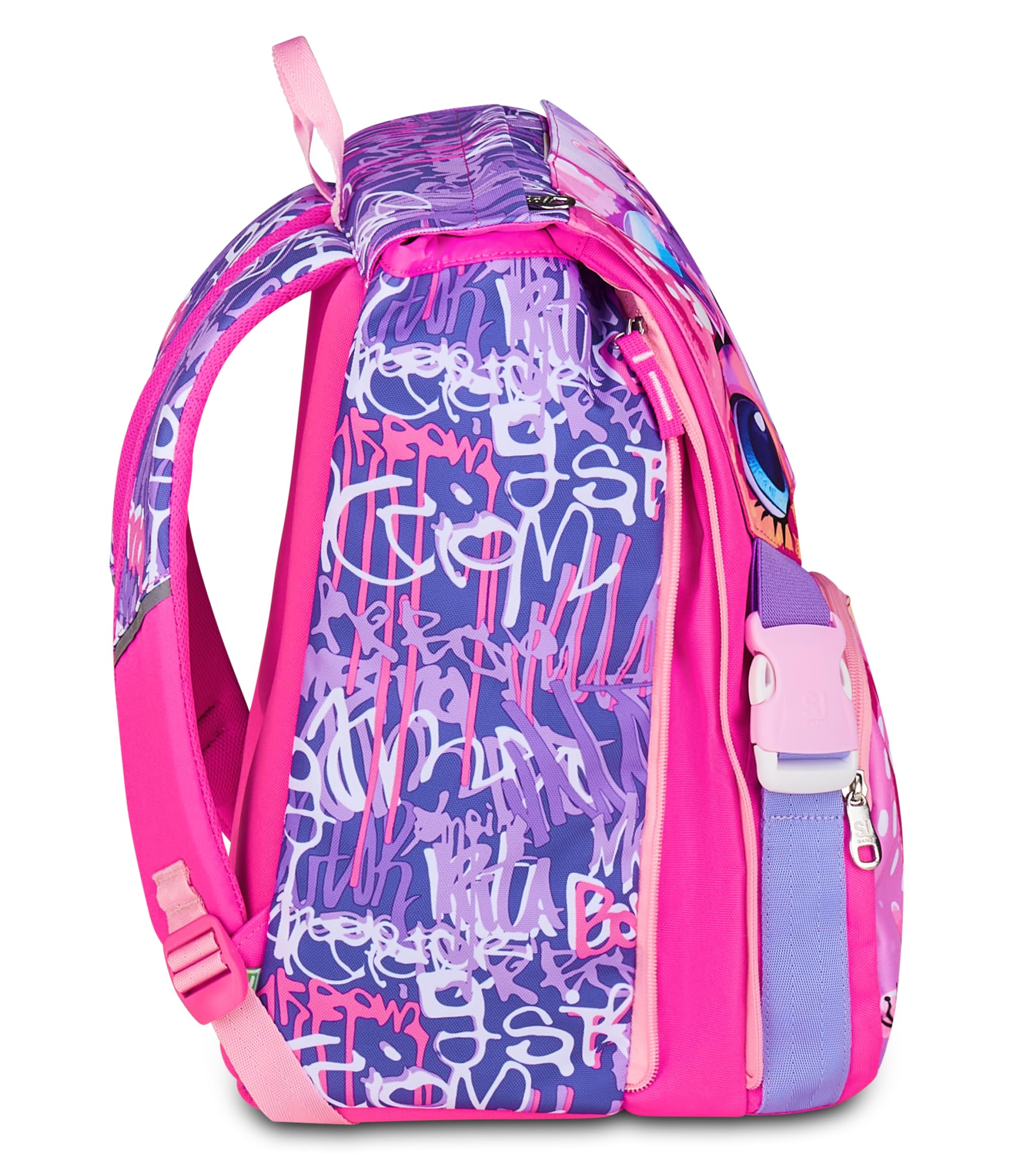 SJ GANG STYLE JAM GANG Zaino Doppio Scomparto Estensibile, Rosa, Maxi Capienza, Schienale Preformato, Bambina, Scuola Elementare