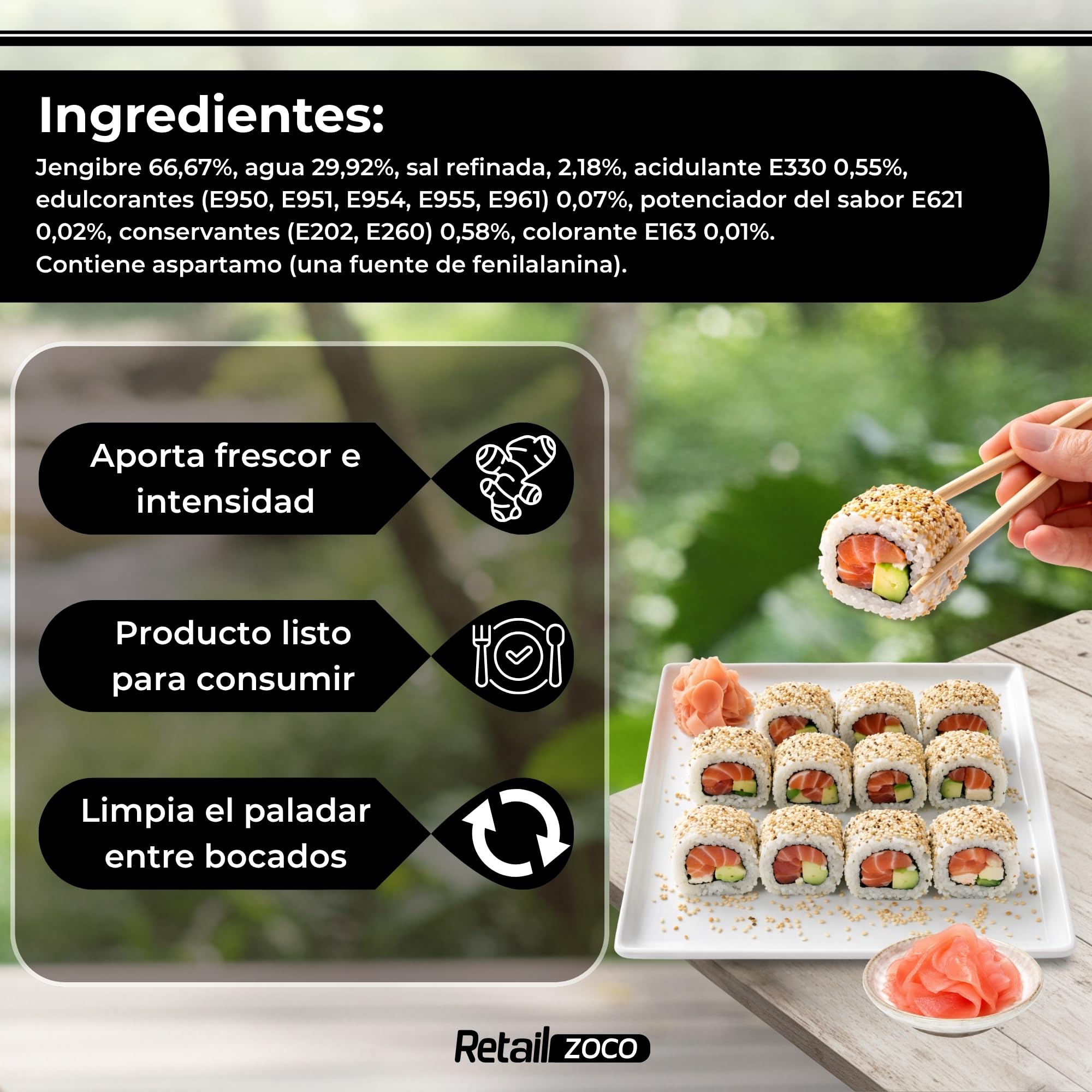 Jengibre rosa encurtido beni shoga para sushi okonomiyaki yakisoba sashimi 190g