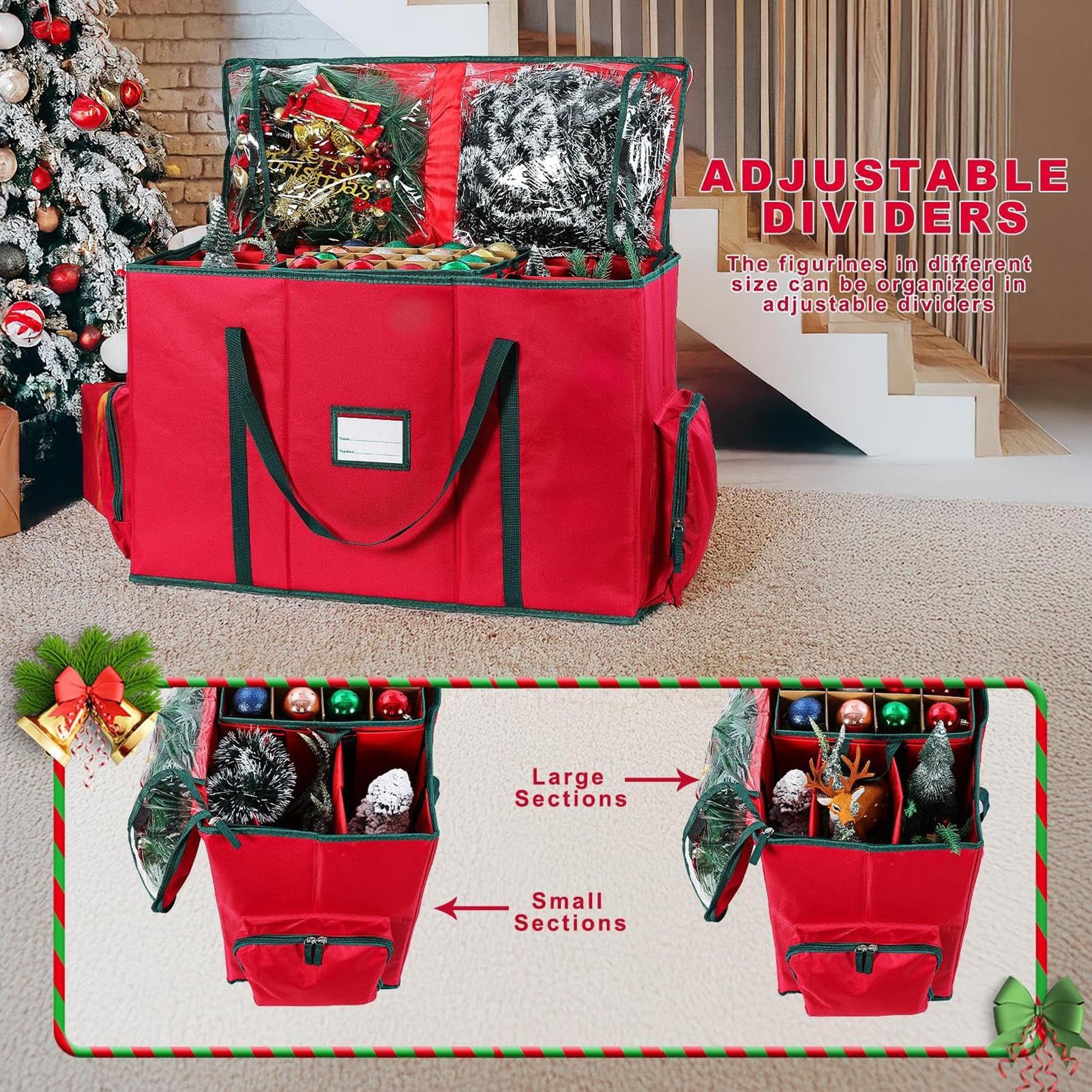 Conservazione Natalizia Organizer Decorativo Con Tasche Multiple