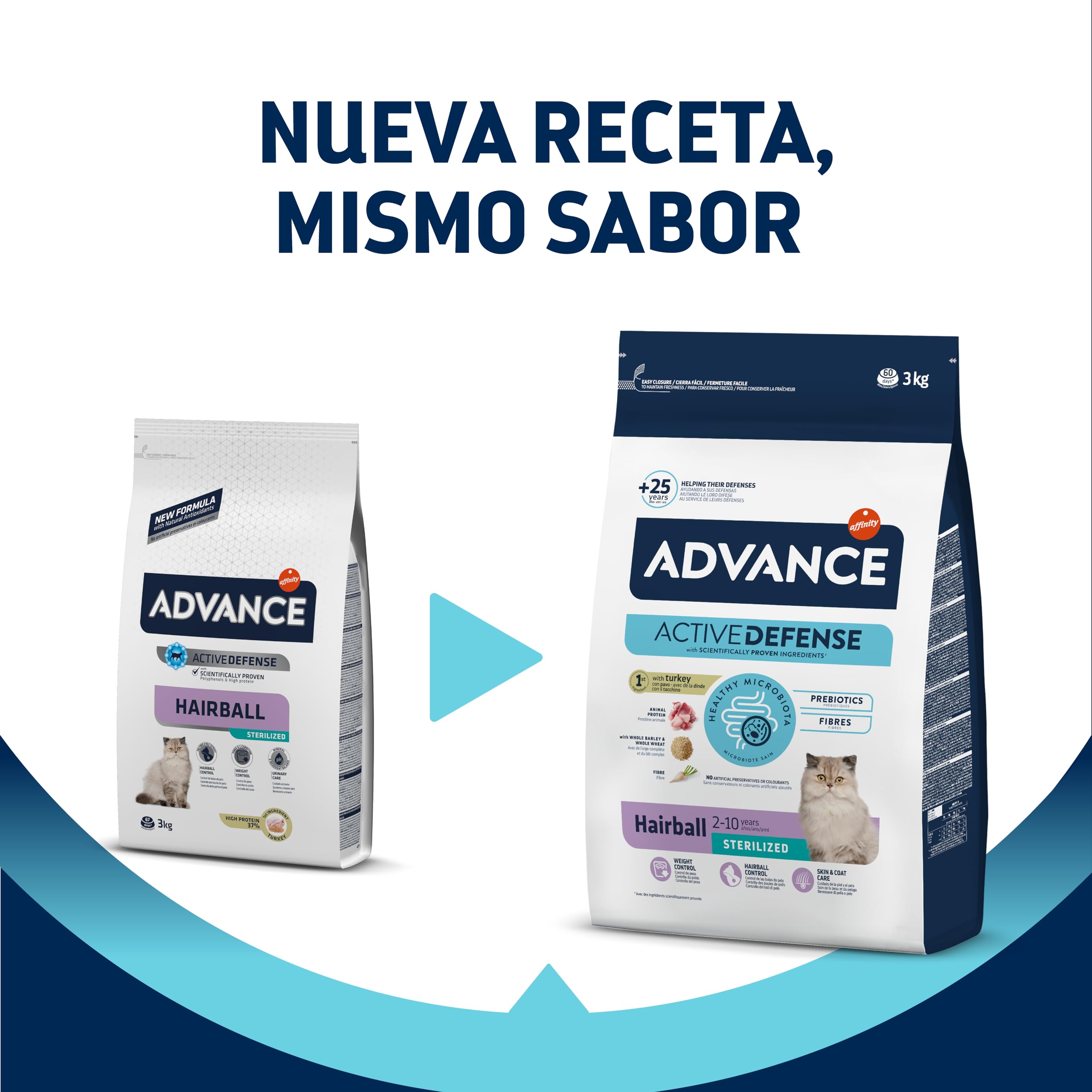 Cibo Per Gatti Advance - 3kg, Con Prebiotici, Per Salute Intestinale E Controllo Peso