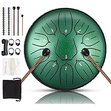 Steel Tongue Drum 11 Note 6 Inches D-Key Tank Drum Handpan Drum Percussion Instrument for Meditation Entertainment Musical Education Concert Mind Healing Yoga