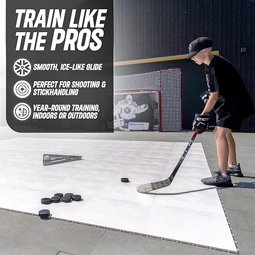 Miniatura 3 de Better Hockey Extreme Dryland Flooring Tiles - Synthetic Ice Panels for Hockey, Professional Quality Training Aid for Shooting, Passing and