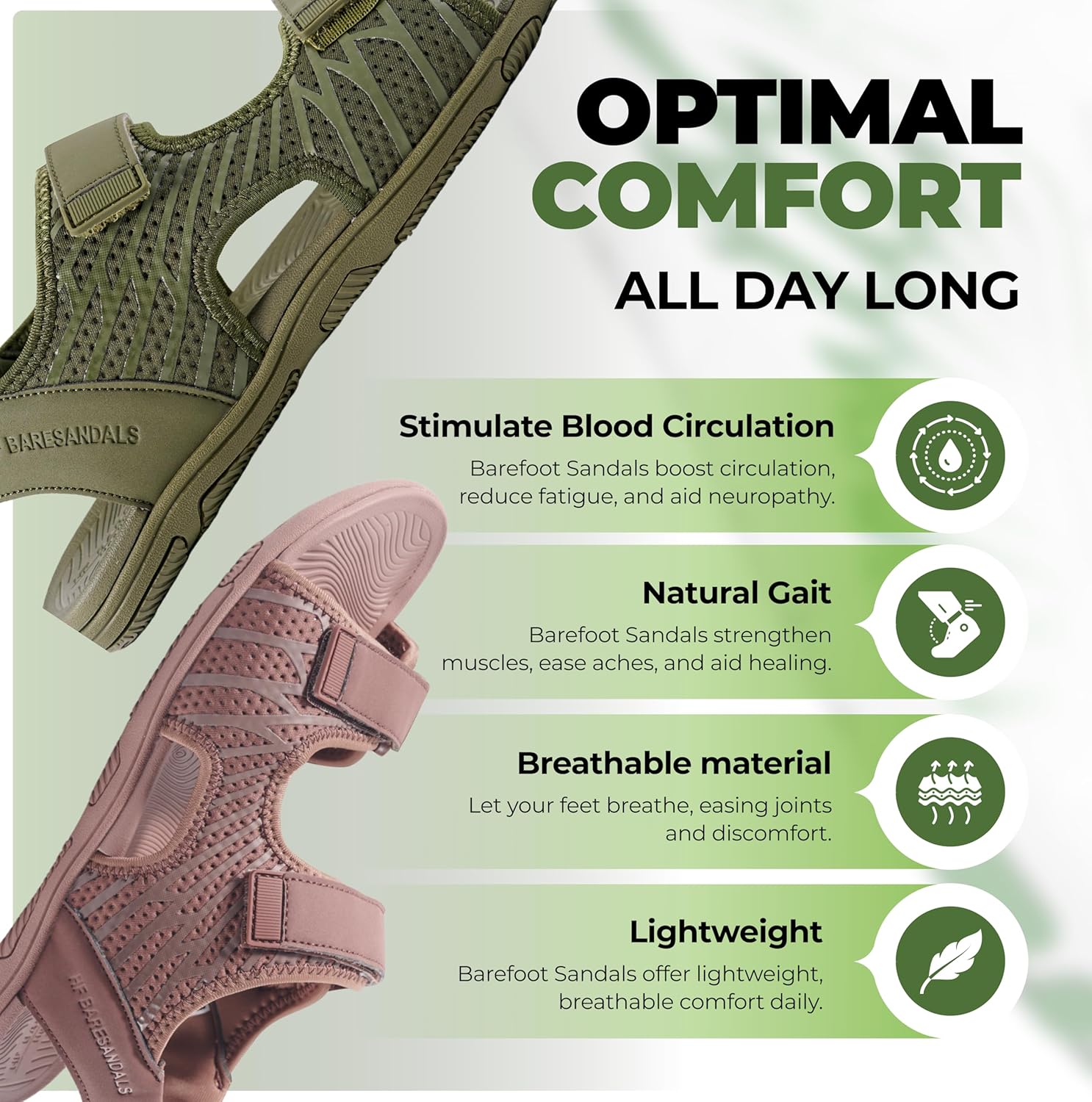 Hike Footwear HF Baresandals III – Outdoor & Lightweight Barefoot Sandals for natural foot movement, Adjustable Fit Unisex With Zero Drop Flexible Sole