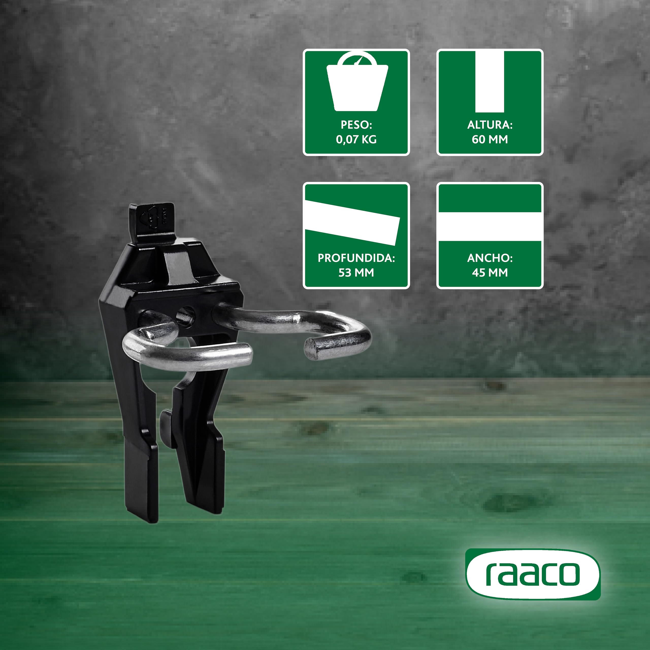Raaco Clip Porta-Pinzas 5-17 para Panel Perforado y Pared de Herramientas, Longitud de 17 mm, Ideal para Colgar Herramientas, Set de 3 Ganchos Duraderos en Acero y Poliacetal