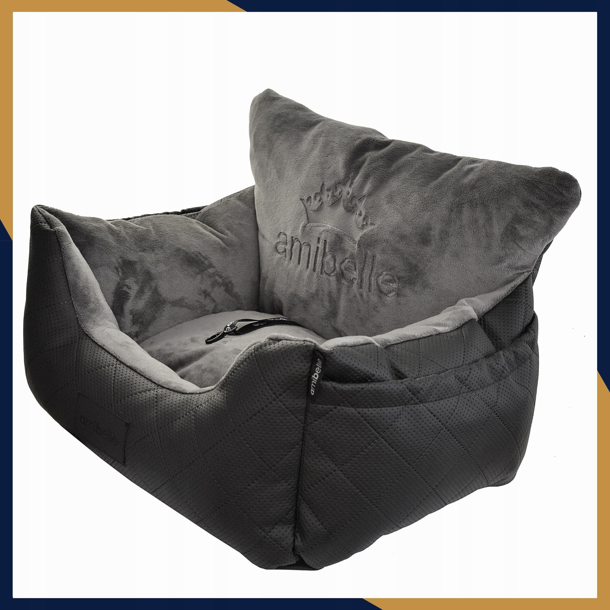 Hunde Autositz 40x57 cm Schwarz - 2in1 Sitz für Hund und Katze