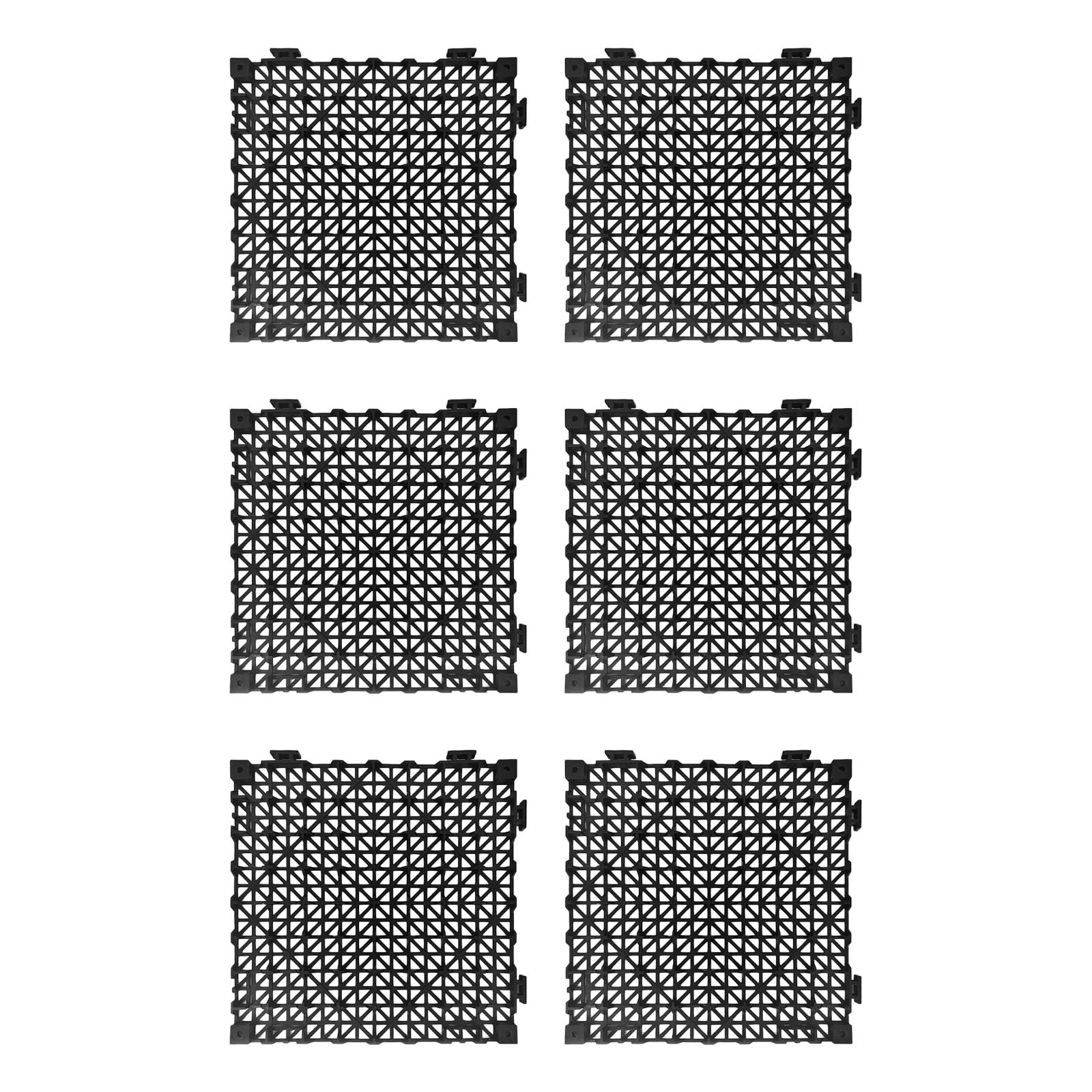 Piastrelle ad incastro per cani, per copertura della base del canile, in PVC resistente all'acqua, con parte superiore ventilata, set da 6 pezzi per uso interno