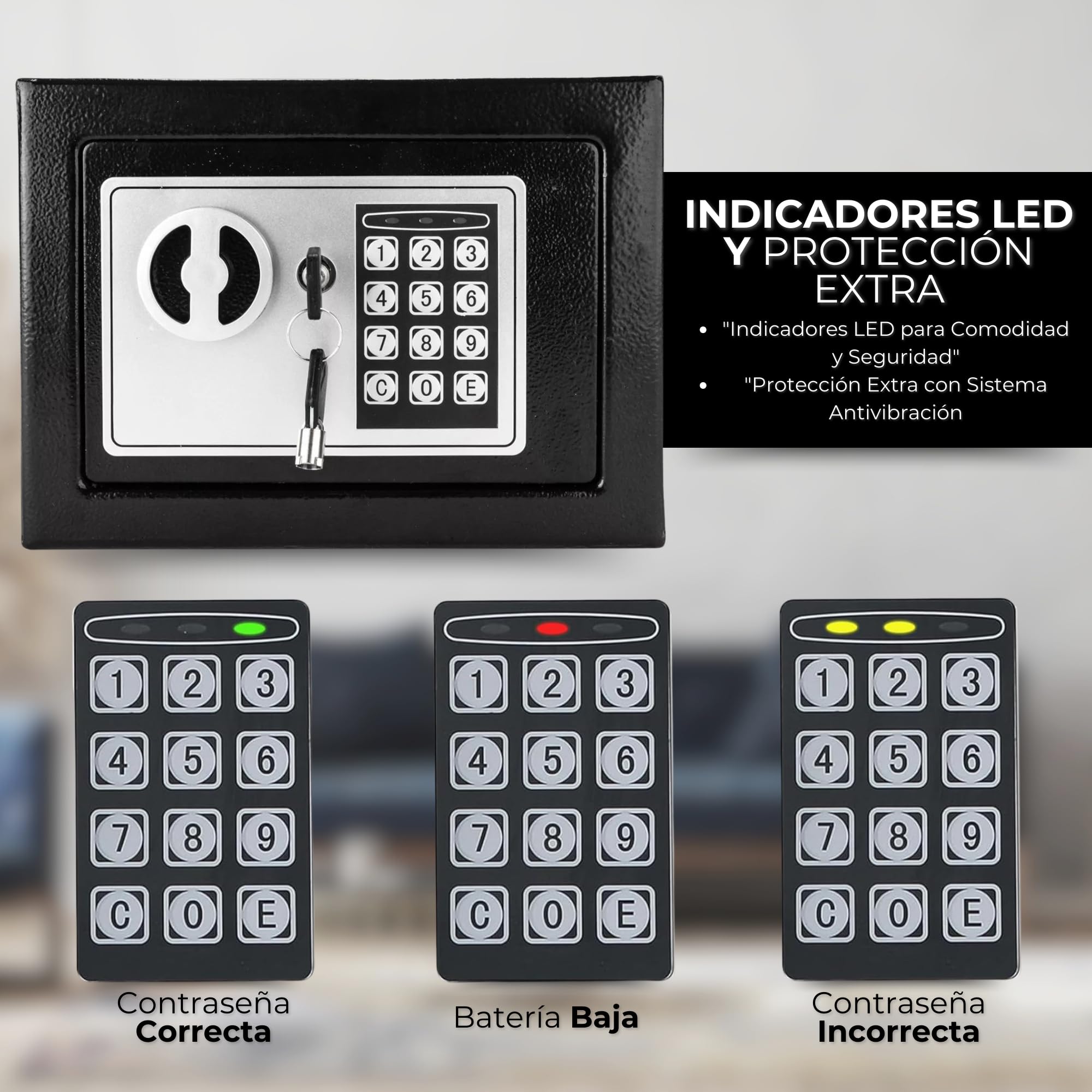 Caja Fuerte Pequeña Camuflada Electrónica Con 2 Llaves - Empotrable Digital Con Código Estilo Cofre - Mini Safe