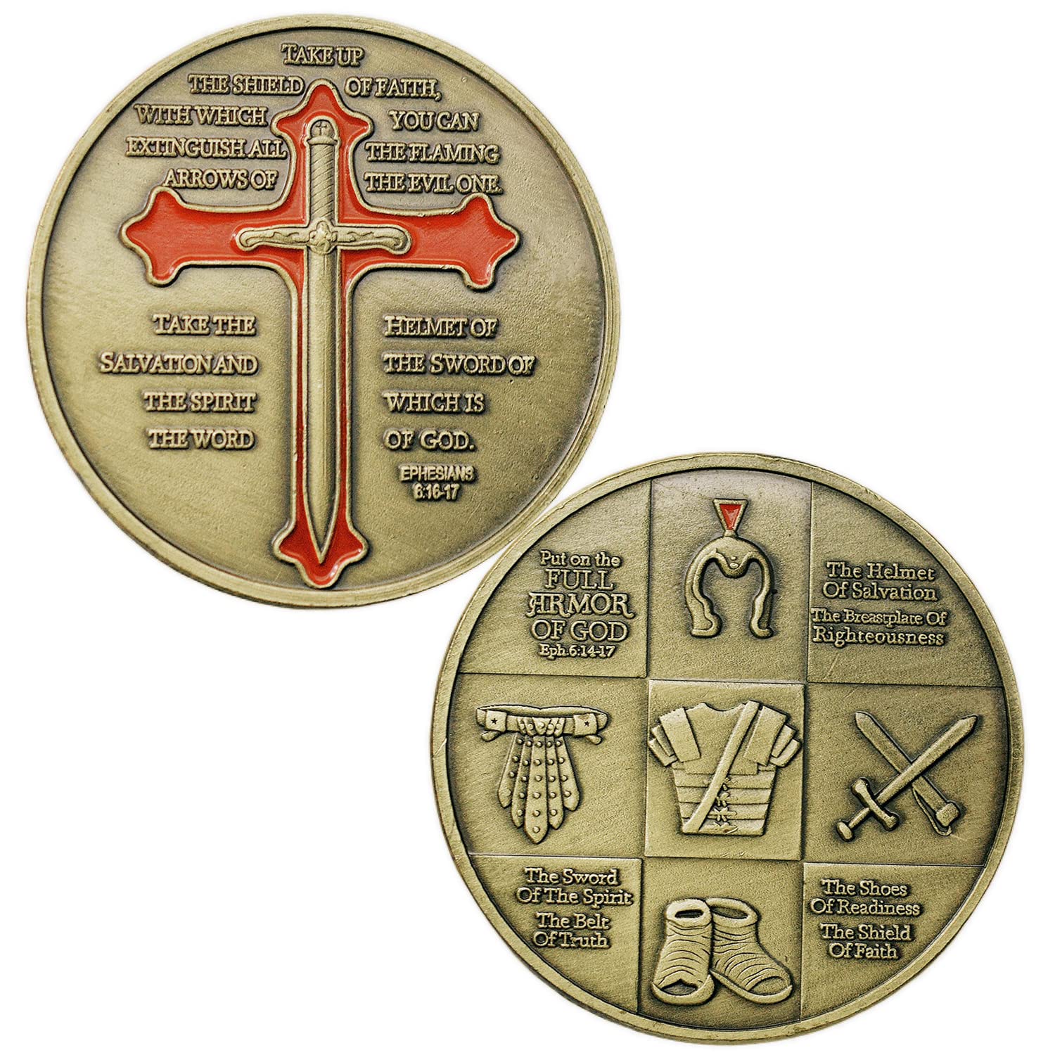 Jokimu Put On The Whole Armor of God Challenge Coin Eph 6:13-17 Templar Knight Coin