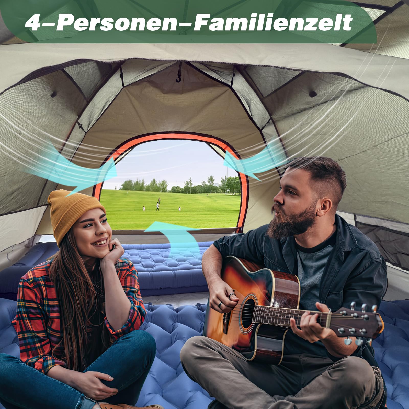 Zelt Pop Up,Camping Zelt Automatisches 2-4 Mann Personen Kuppelzelt 300x240x145 Wasserdicht Winddicht Campingzelt Quick Up Tent Wurfzelt mit Abnehmbarer Zelte für Familien