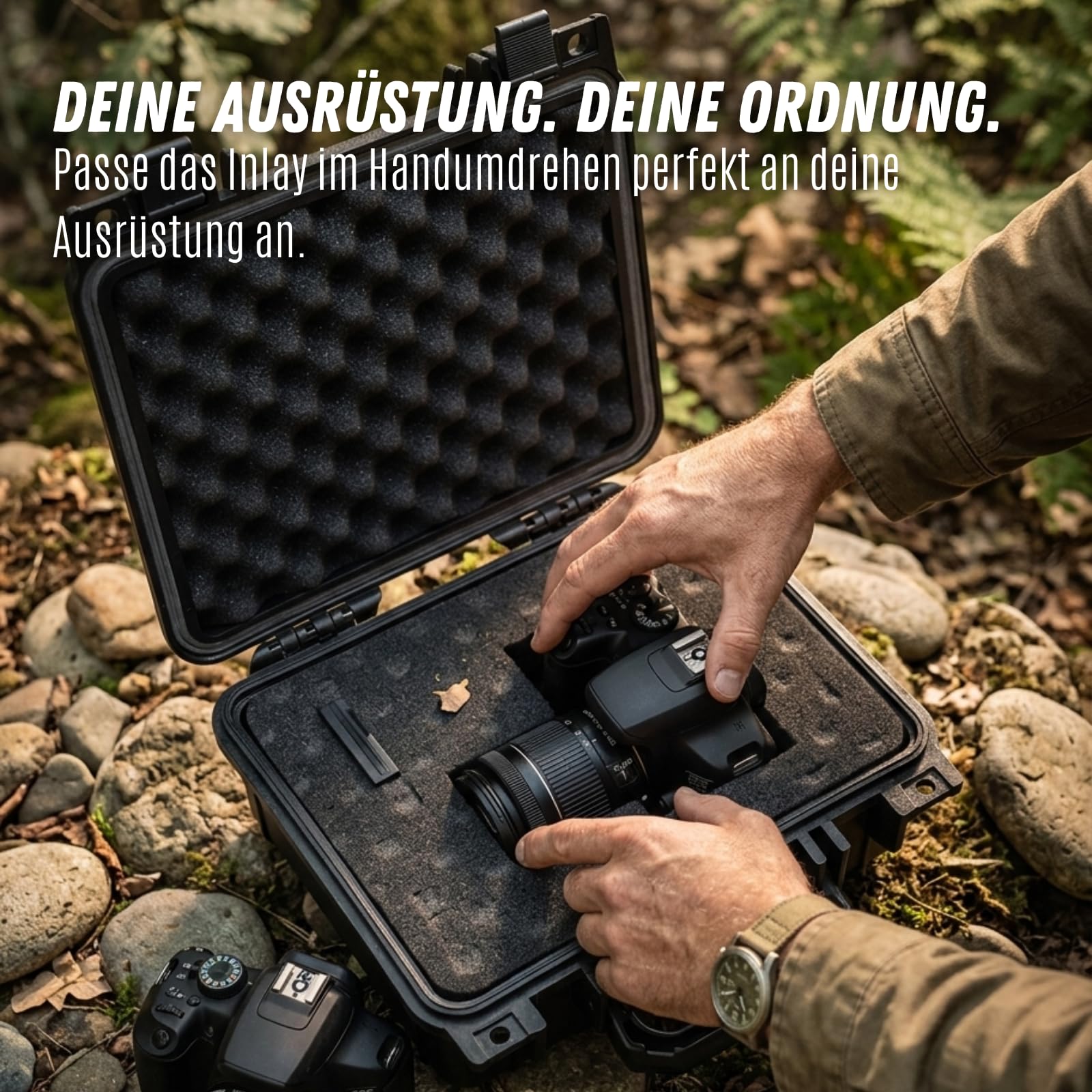 Magnet-Kauf Fotokoffer Mit Schaum - Universalkoffer Schutzkoffer Mit Schaumstoff - Transportkoffer - Pistolenkoffer Kunststoff - Kammerkoffer Klein und Groß Wasserdicht (34x29x15,2 cm)