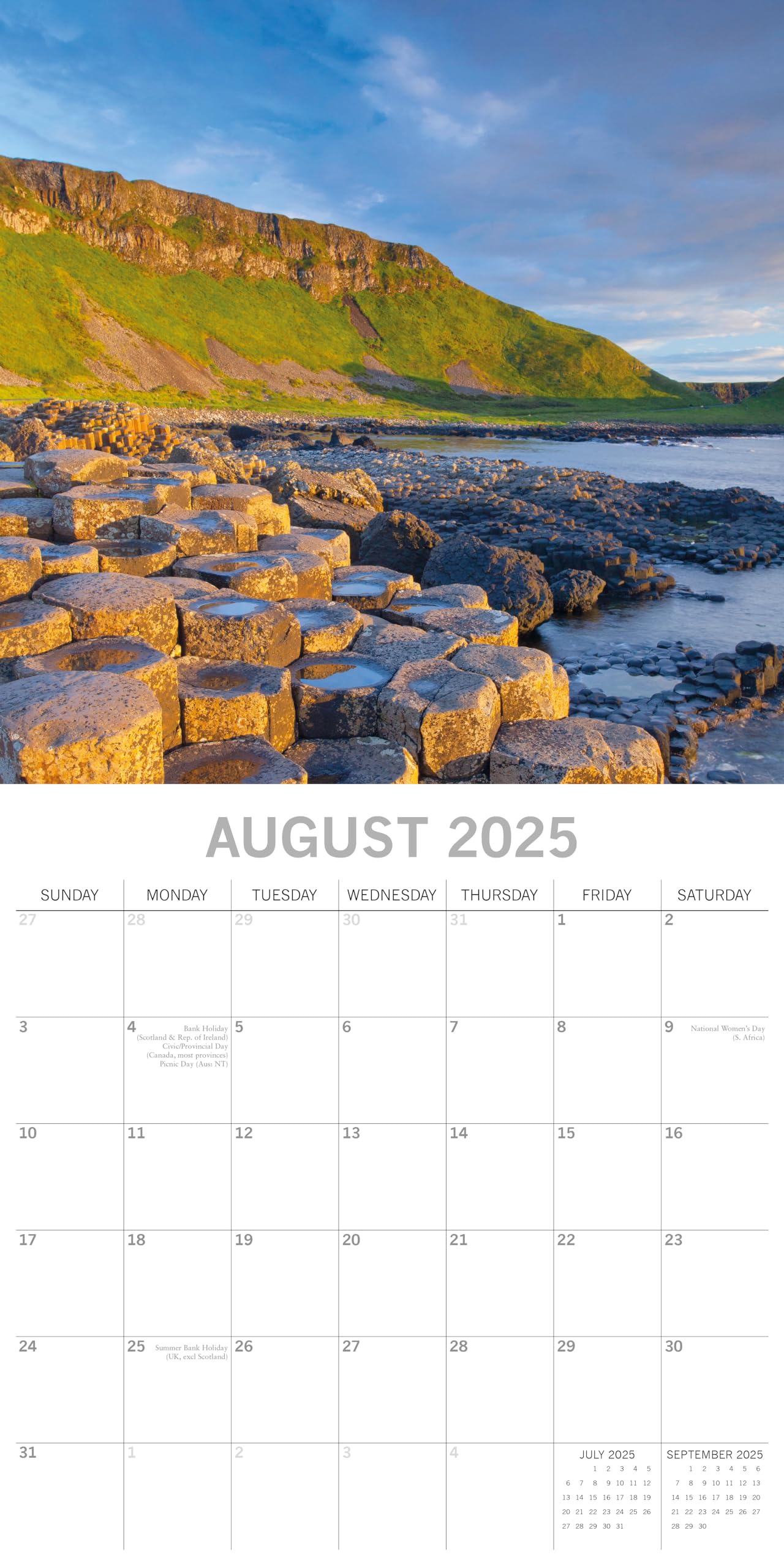2025 Square Wall Calendar, Ireland, 16-Month Passport Collection Theme with 180 Reminder Stickers (30 x 30 CM) - Image 3