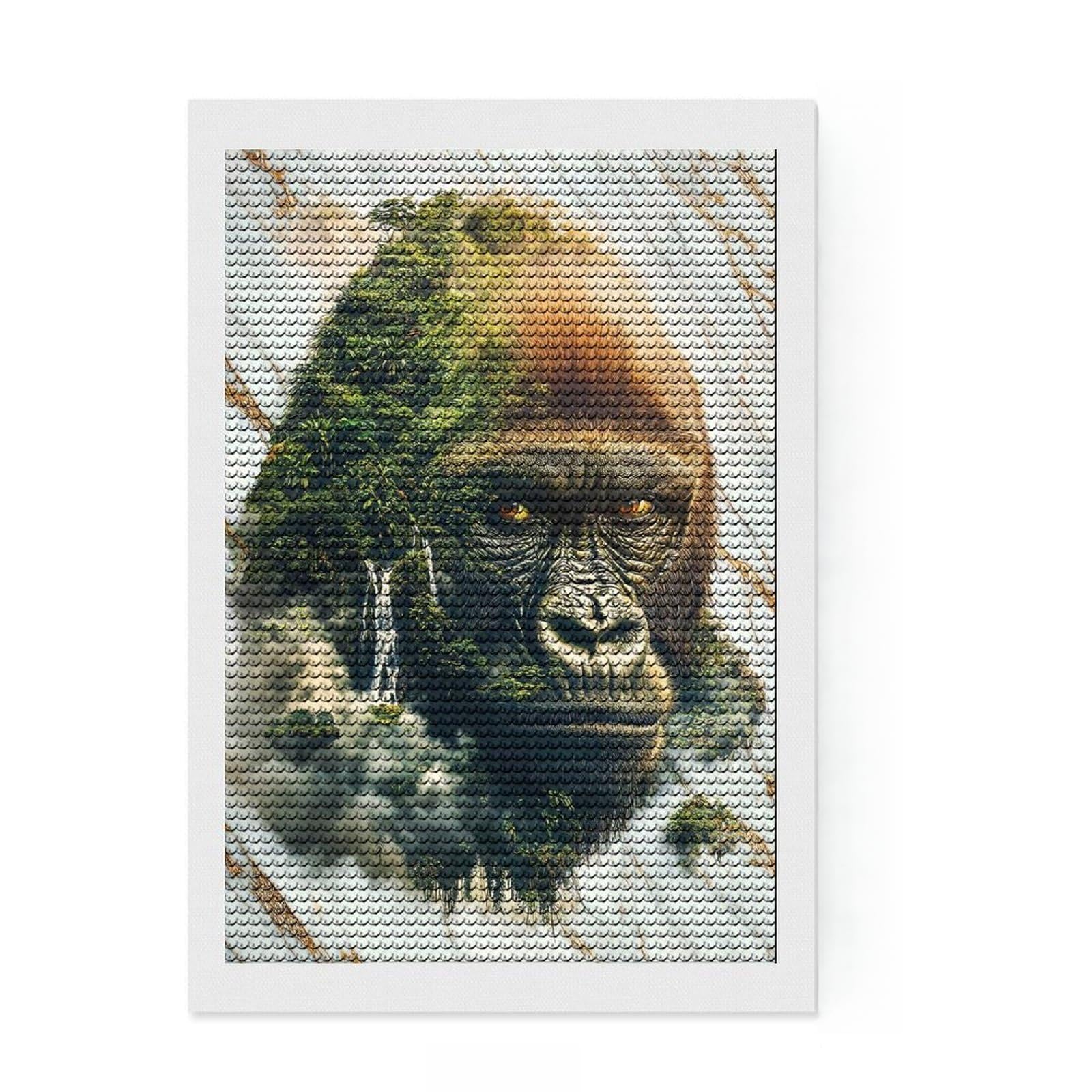 Junmoney Guardian of The Jungle Diamond Painting Canvas Set 8"x12", Pleasing Wall Art Project, Creative Leisure Activity, Bedroom Decor