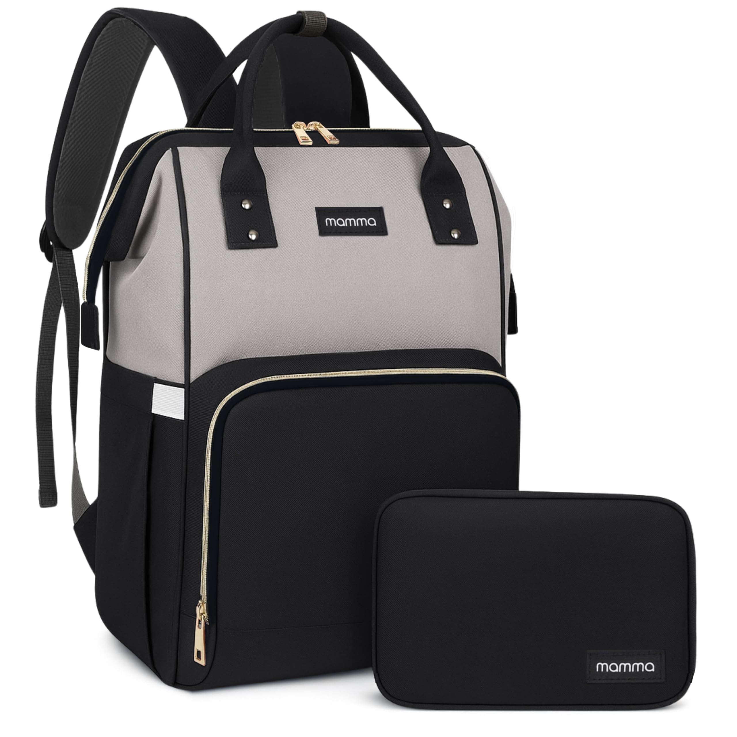 MAMMA Diaper Bag for Mothers for Travel | Baby Bag for Mother Travel, Diaper Bags for Mom and Hospital Bag for Delivery Women Includes Small Diaper Handbag for Day Outings with 9 Month Warranty