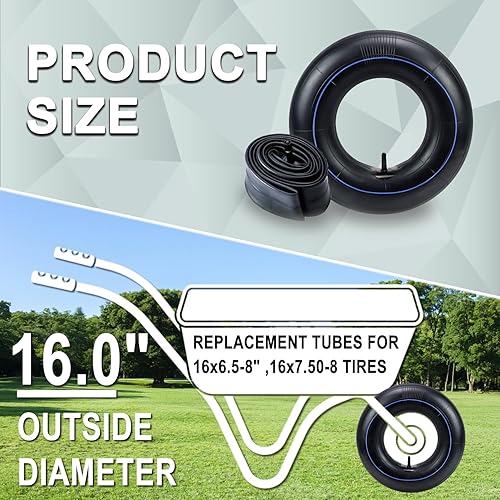 Miniatura 2 de Cenipar Tubos interiores para neumáticos de césped, 16 x 6.50-8, 16 x 7.50-8 pies para carrito resistente, como maletero, tractor, carrito de
