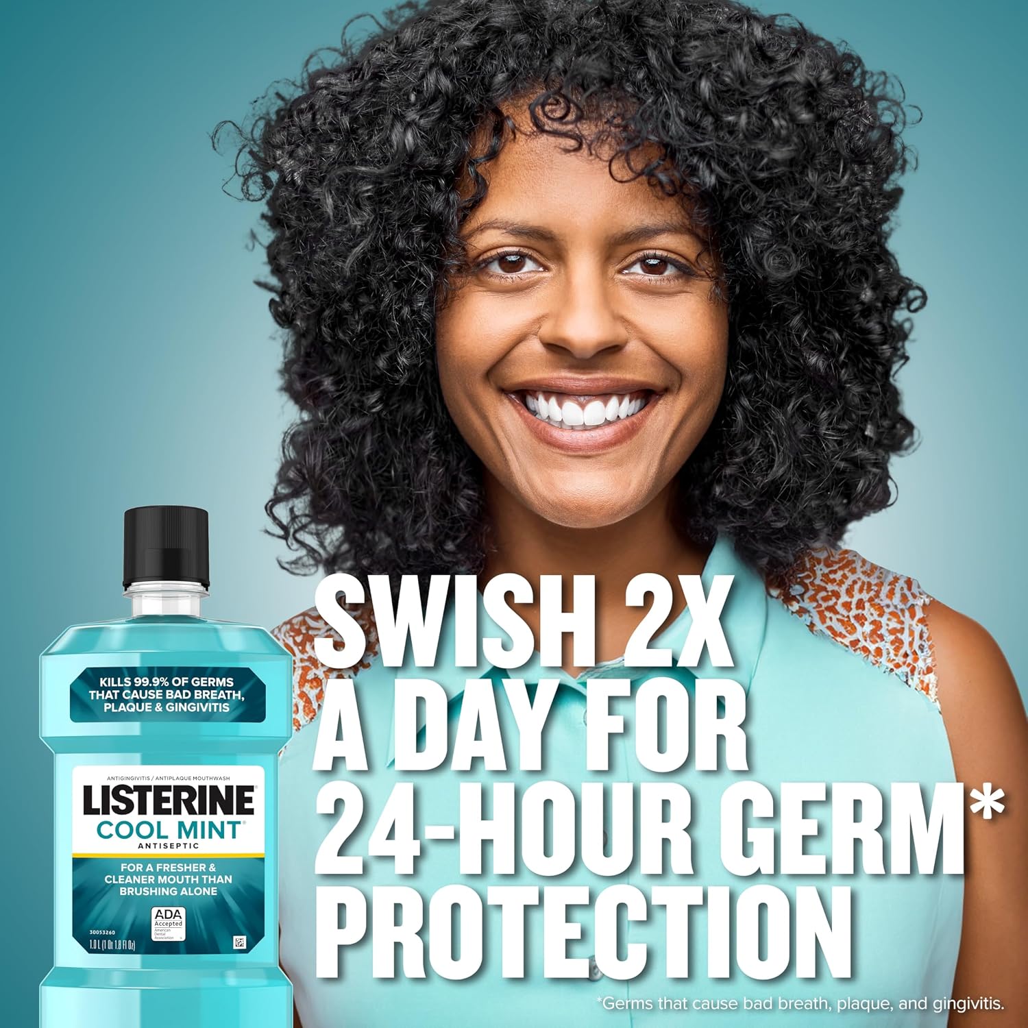 Listerine Cool Mint Antiseptic Oral Care Mouthwash to Kill 99% of Germs That Cause Bad Breath, Plaque and Gingivitis, ADA-Accepted, 8.5 Fl Oz image 5