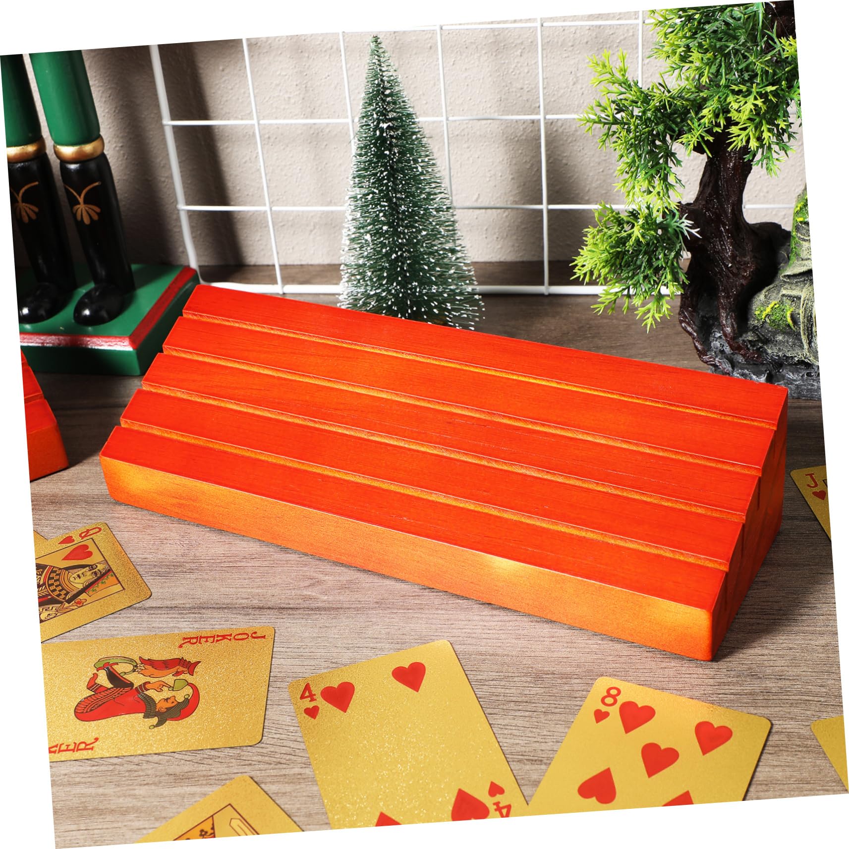 4piezas Soporte De Cartas De Madera para Soporte Estable para Cartas Diseño Elegante y Funcional