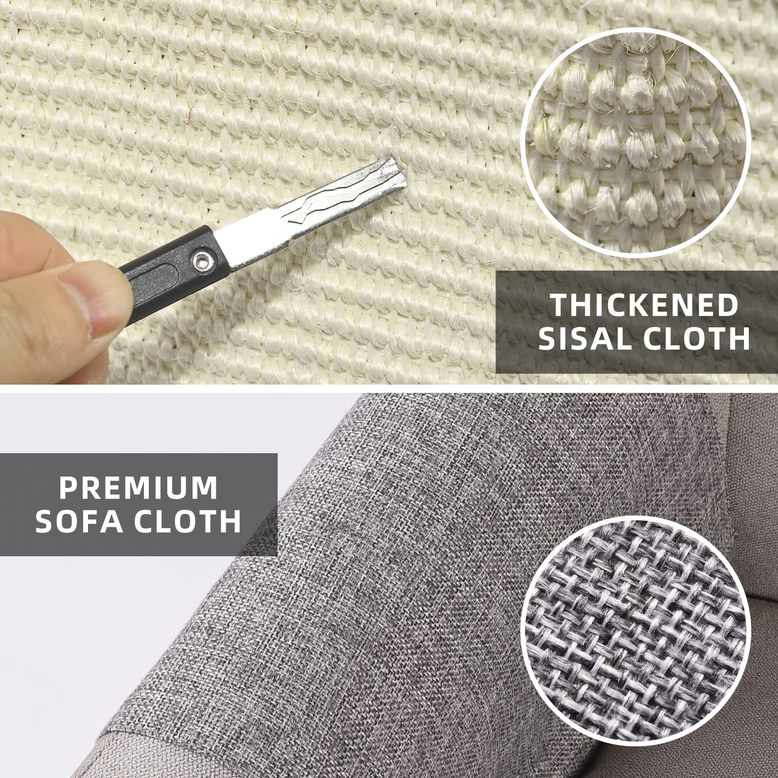 Protector de sofá contra arañazos de gato con sisal natural para proteger el sofá, la silla y los muebles
