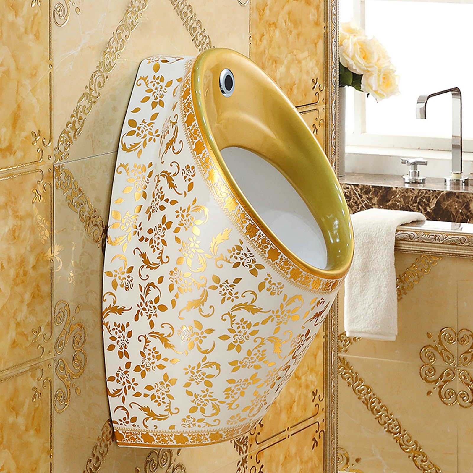 Pisuar dla mężczyzn – czujnik męskiego pisuaru, odporny na zalanie porcelanowy design, ochrona przed zatykaniem rozwiązanie toaletowe
