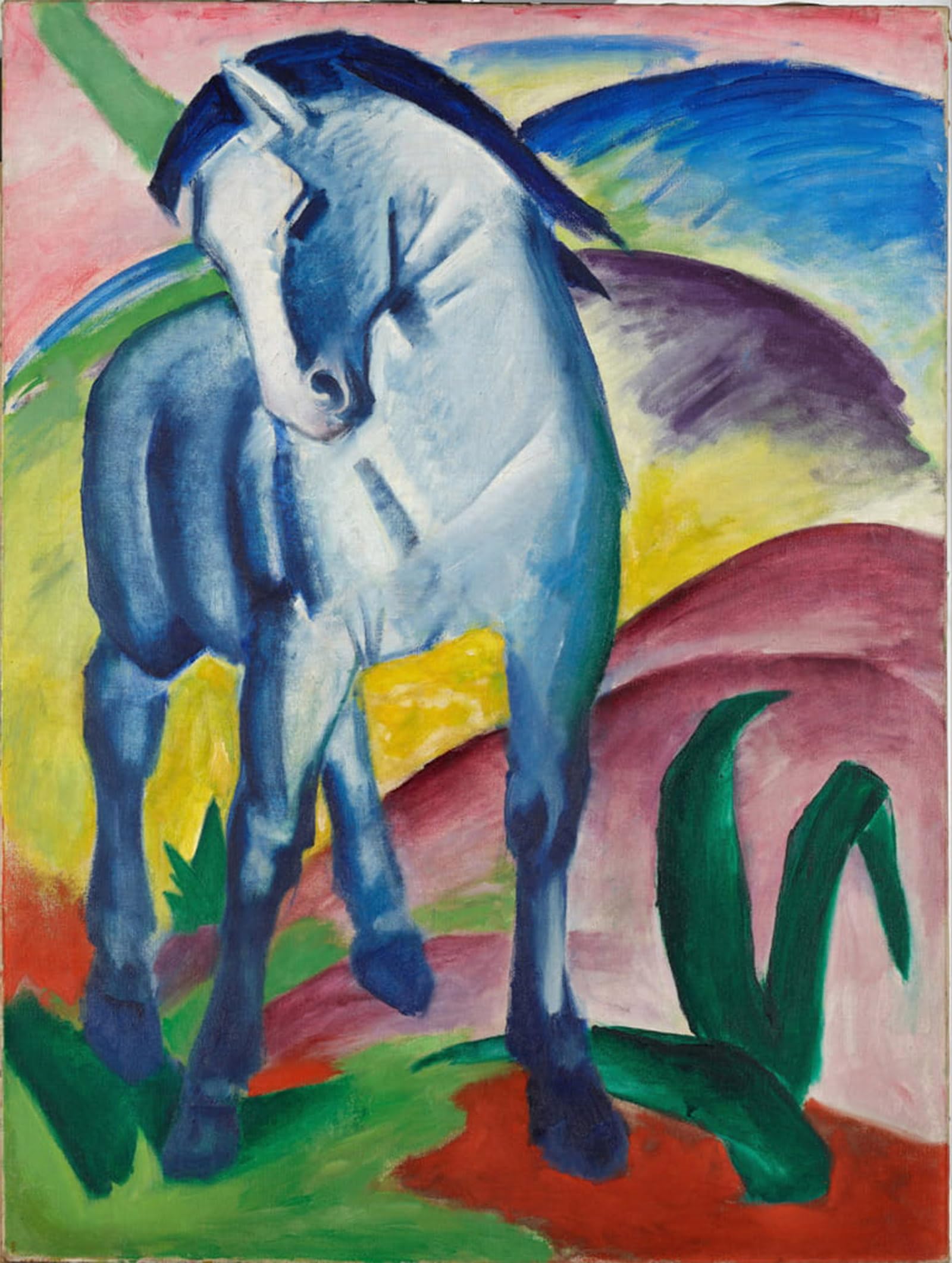 POSTERIIk Vintage Print Pop Art Landscape Artwork Blue Horse by Marc Art Prints for Office Home Decor 60x90cm