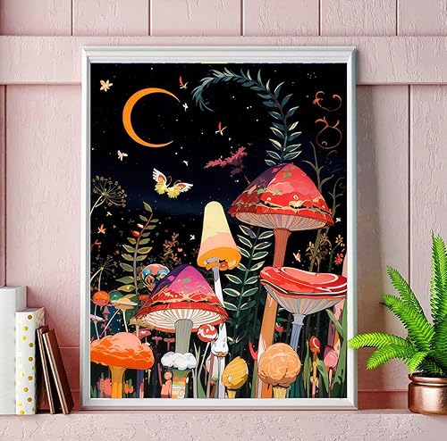 Miniatura 6 de DOTSOPS Kit de pintura de hongos con diamantes, kits de pintura de diamantes para adultos, pintura de puntos de diamante 5D, taladro completo para