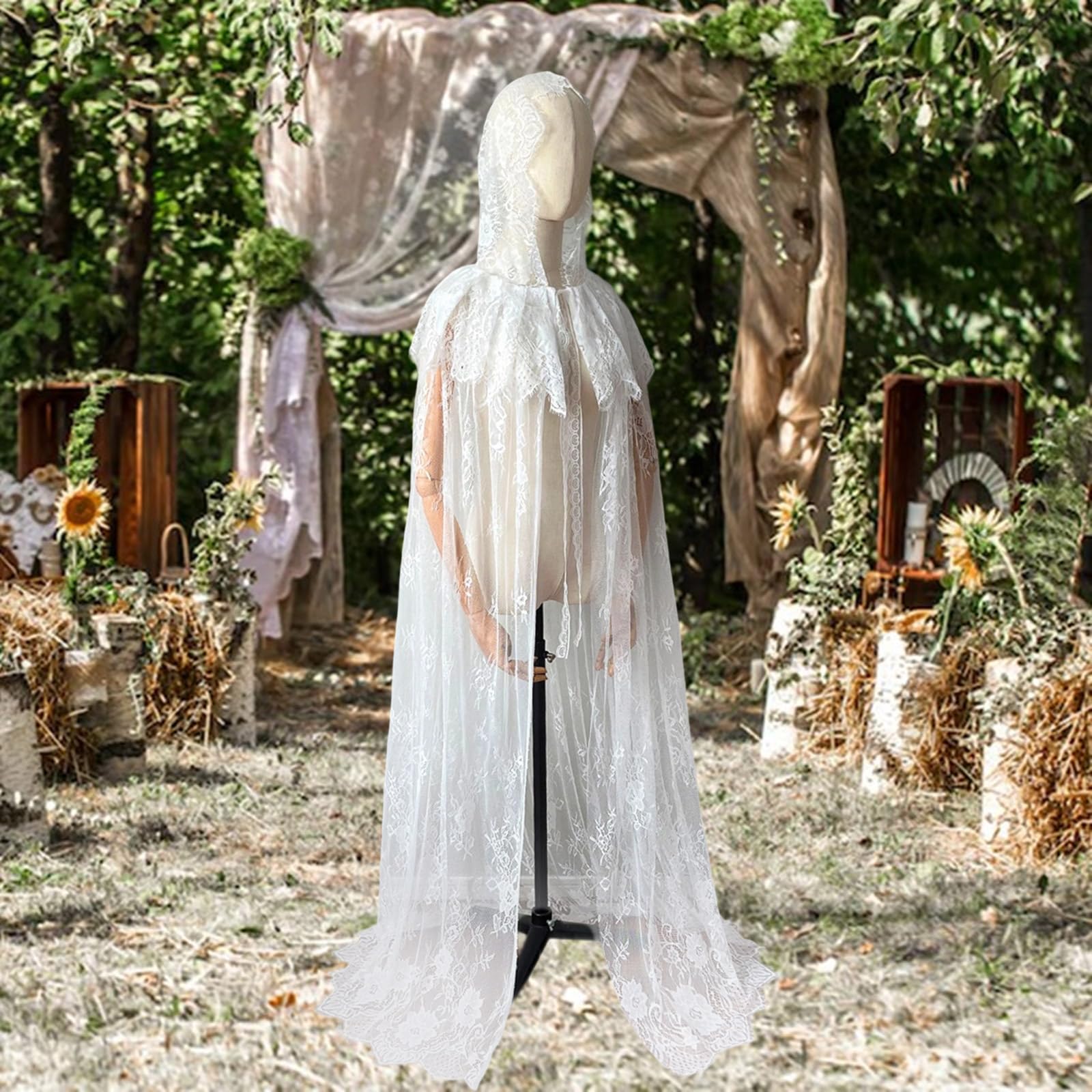 Tradizionale abito da sposa ricamato in nero bianco e rosso versatile abbigliamento formale accessorio nero sera partito mantello